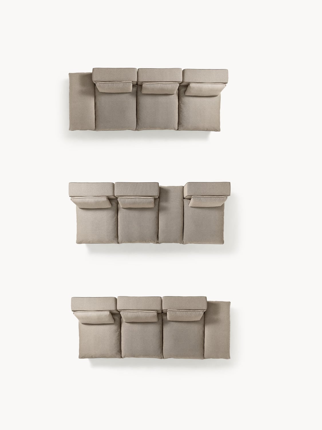 Felix Modular XL Sofa (3-seater) with Ottoman — Warm Grey