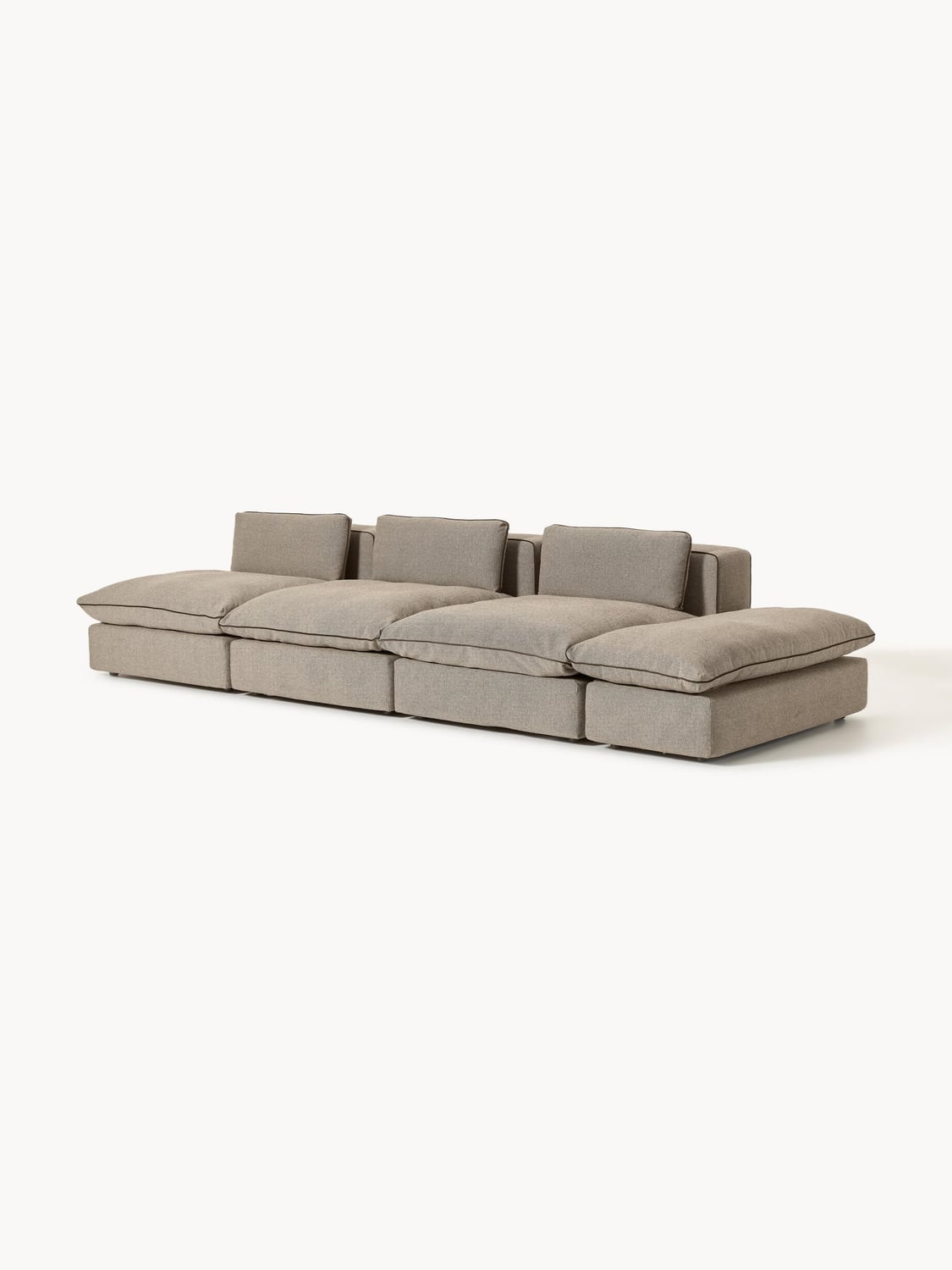 Felix Modular XL Sofa (3-seater) with Ottoman — Warm Grey