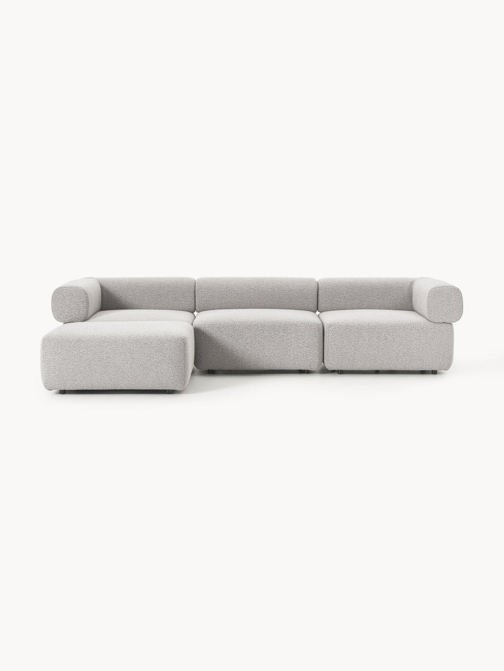 Anton Modular Bouclé Sofa (4-seater) with Ottoman (left/right) — Oatmeal