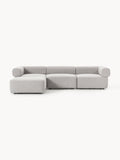 Anton Modular Bouclé Sofa (4-seater) with Ottoman (left/right) — Oatmeal