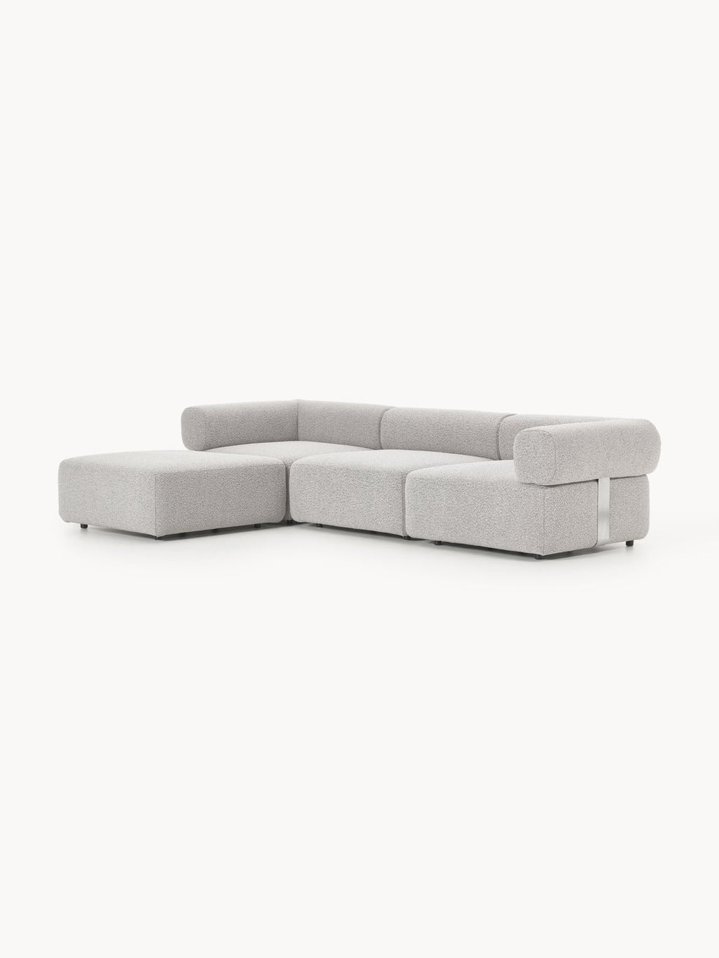 Anton Modular Bouclé Sofa (4-seater) with Ottoman (left/right) — Oatmeal