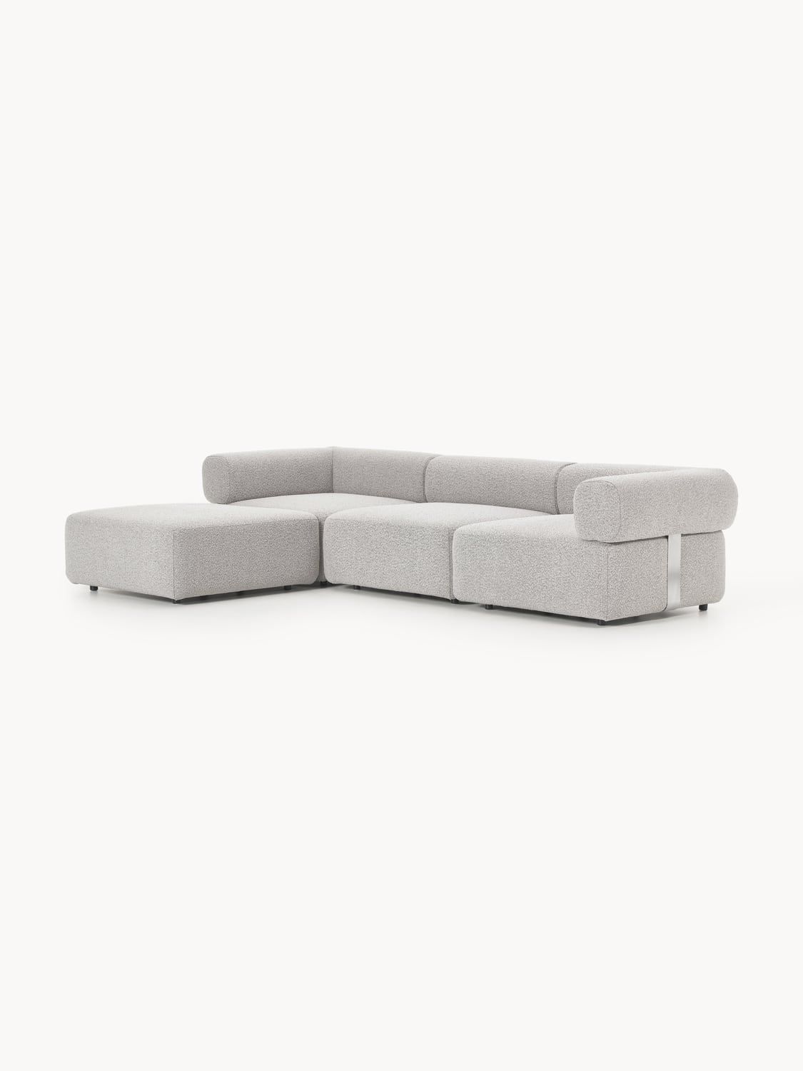 Anton Modular Bouclé Sofa (4-seater) with Ottoman (left/right) — Oatmeal