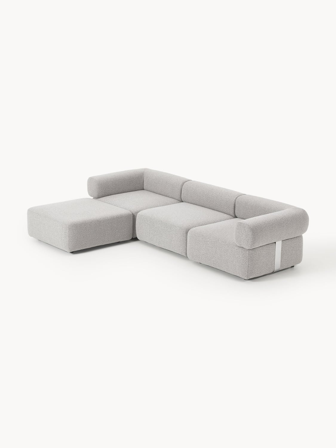 Anton Modular Bouclé Sofa (4-seater) with Ottoman (left/right) — Oatmeal