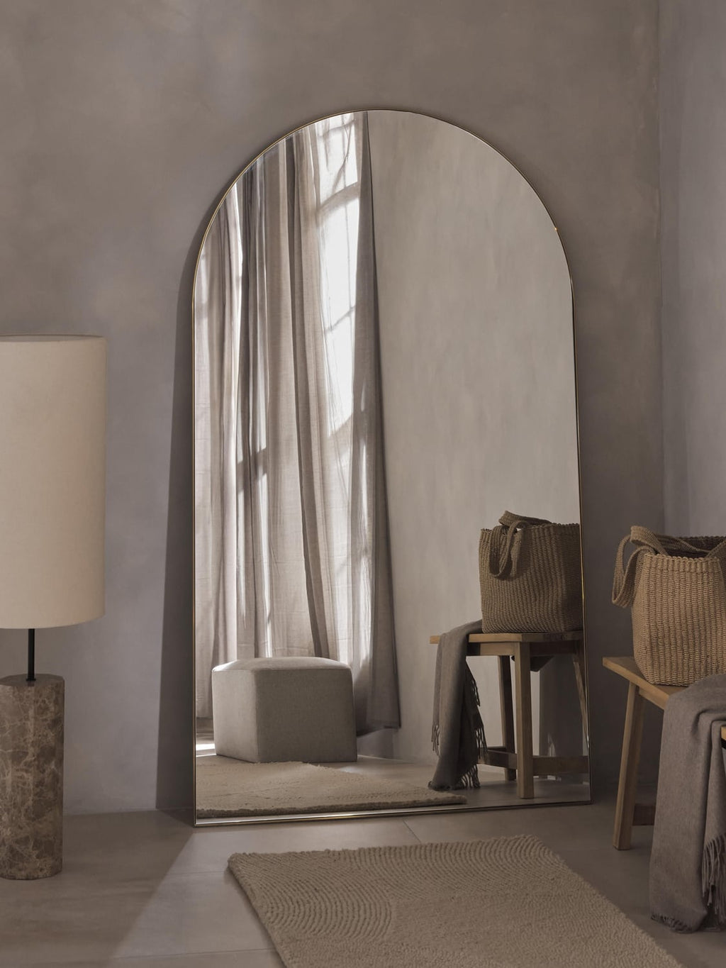 Finley Large Leaning Mirror — Ivory