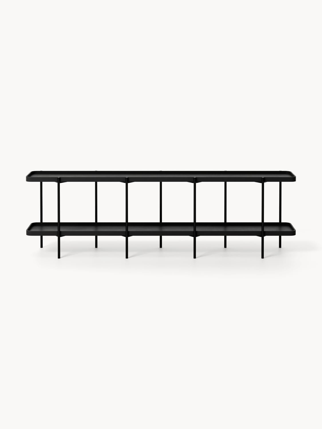 Renee Low Wooden Shelving Unit — Clay