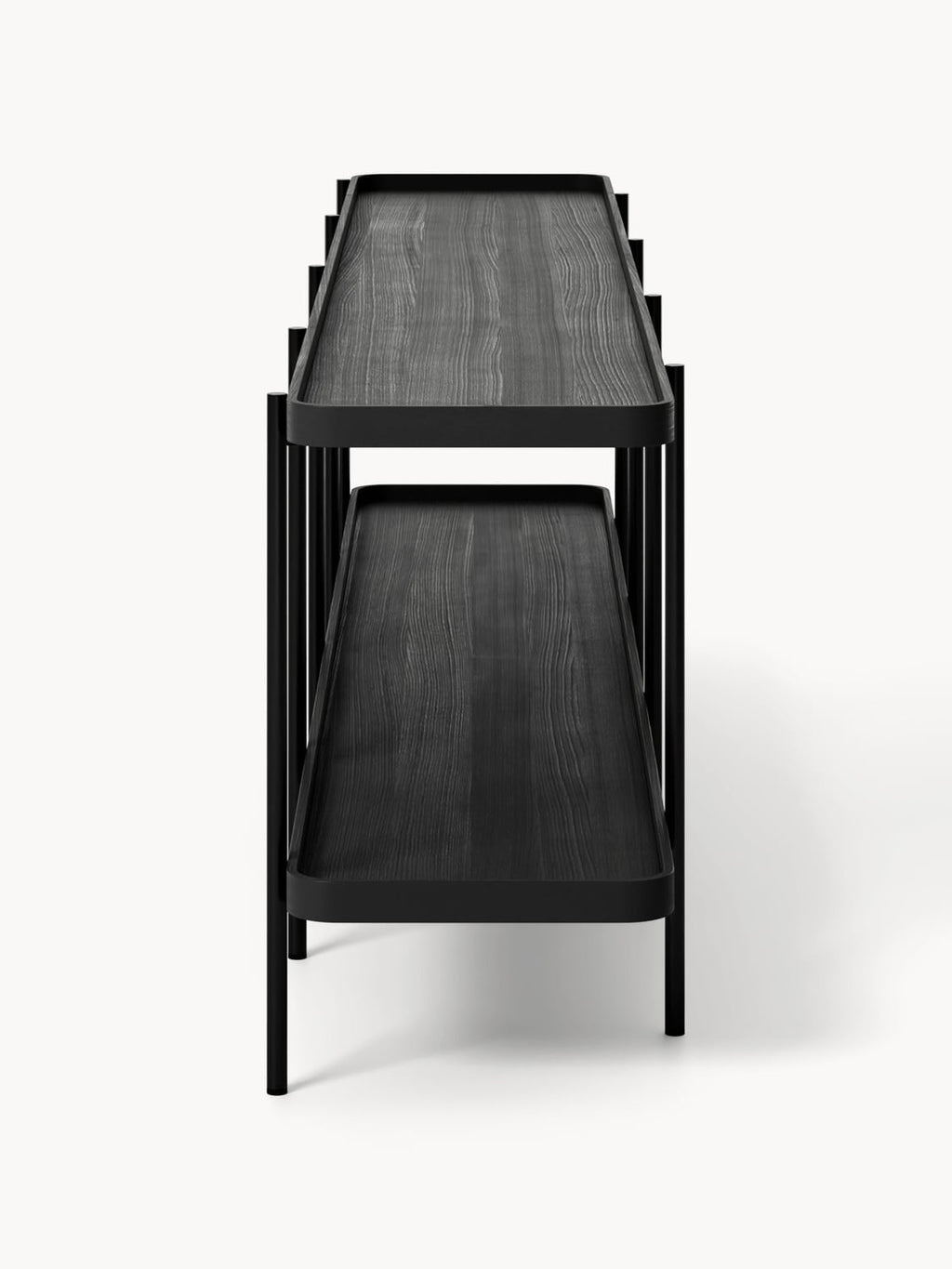 Renee Low Wooden Shelving Unit — Clay