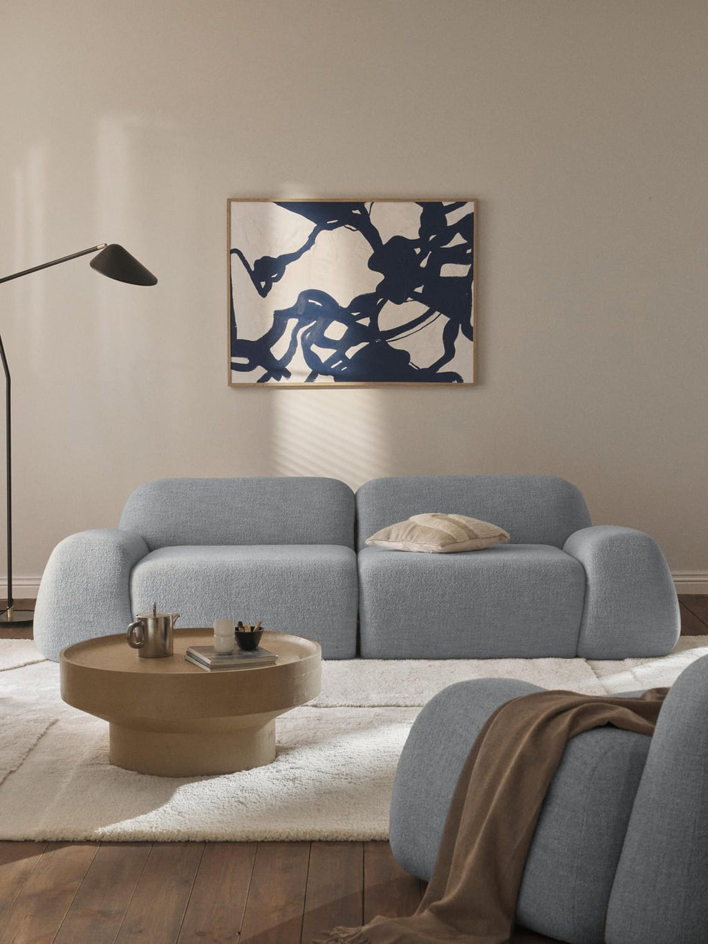 Wolke Modular Bouclé Sofa (3-seater) — Taupe