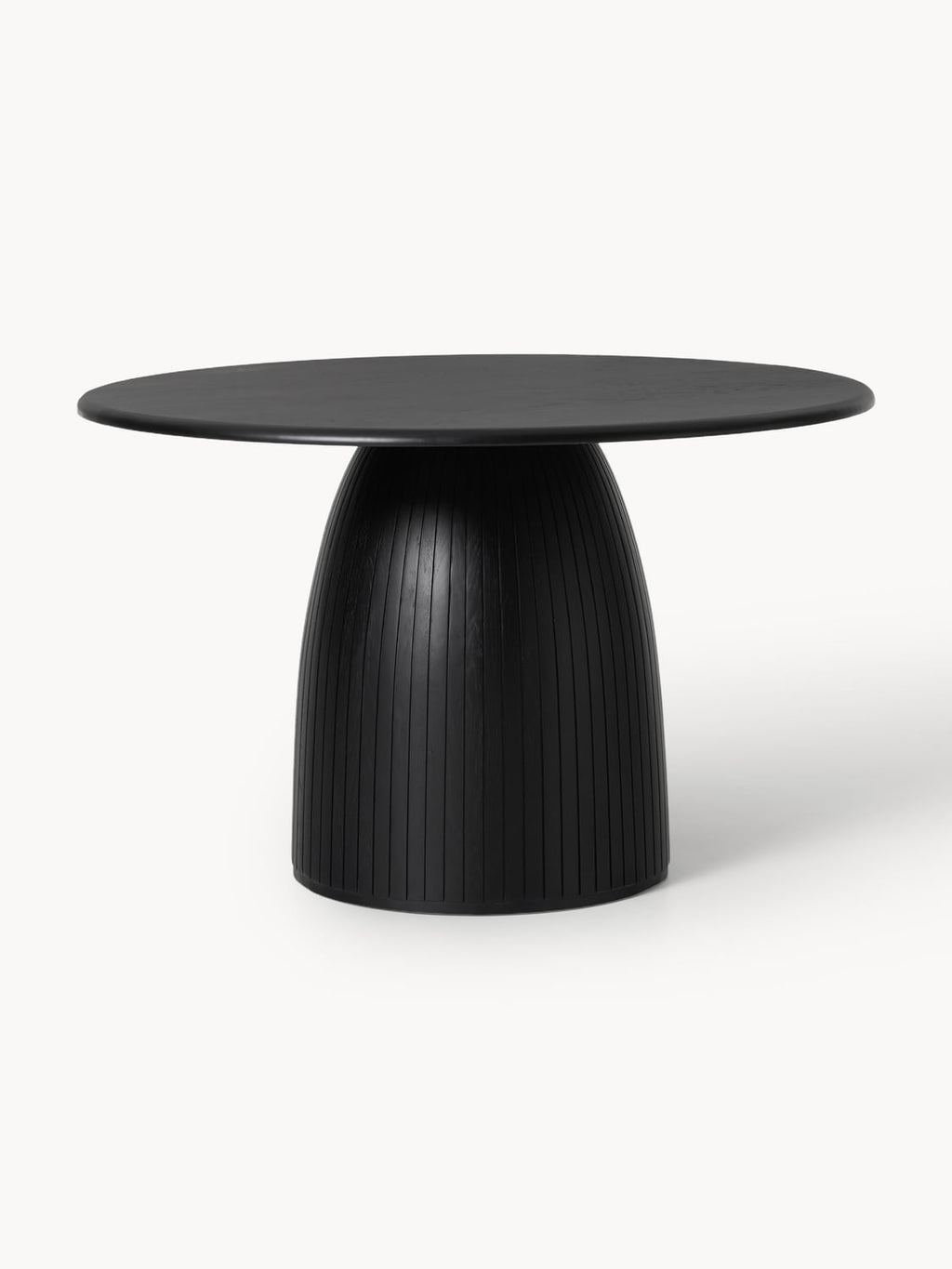 Nelly Round Dining Table with Fluted Structure, in various sizes — Charcoal