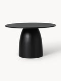 Nelly Round Dining Table with Fluted Structure, in various sizes — Charcoal