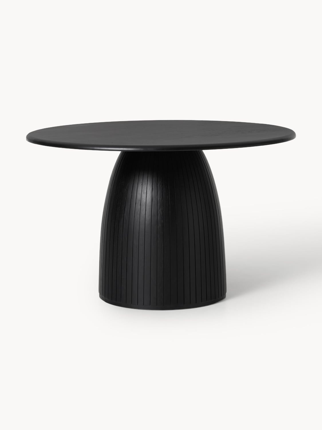 Nelly Round Dining Table with Fluted Structure, in various sizes — Charcoal