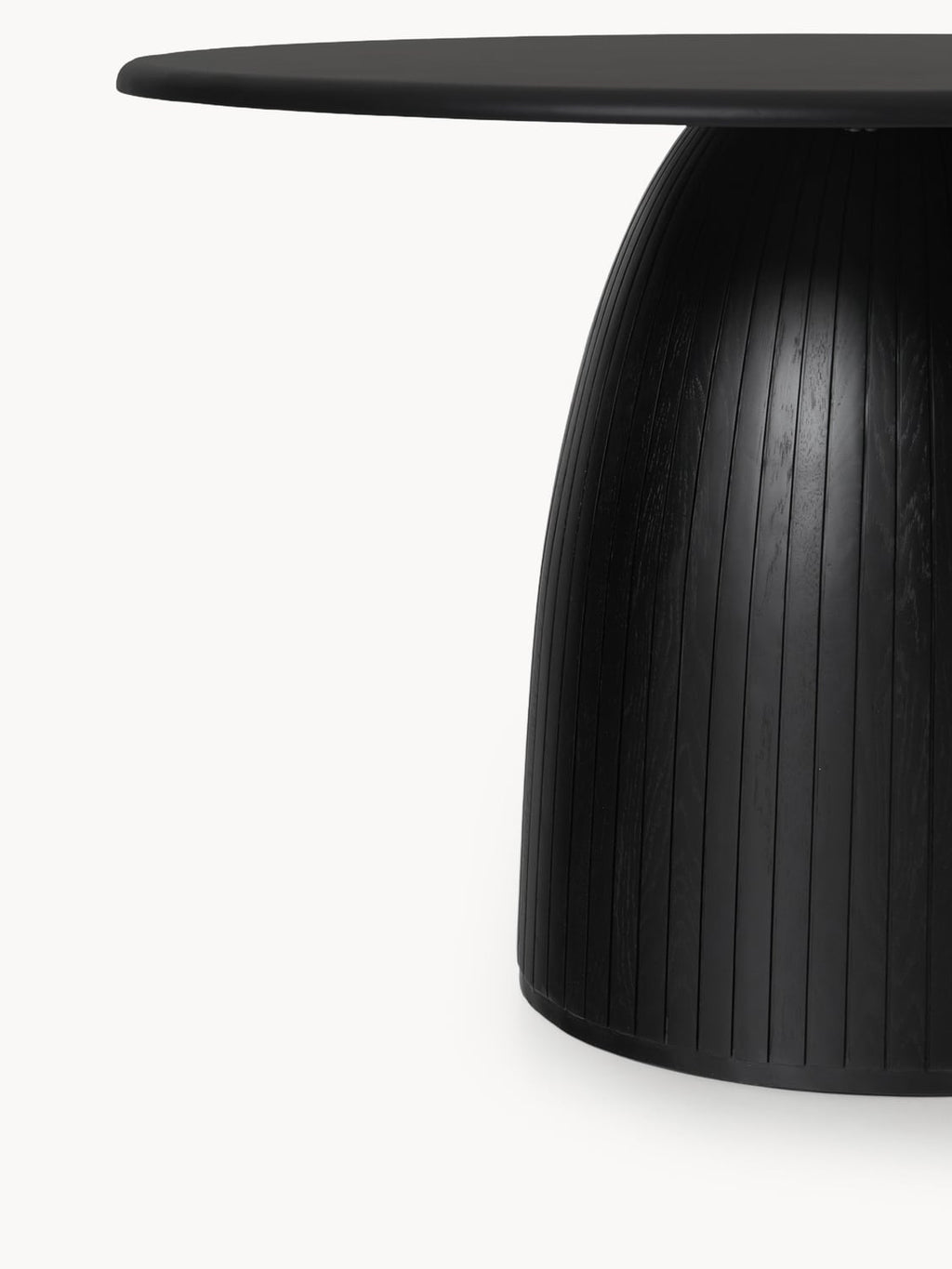Nelly Round Dining Table with Fluted Structure, in various sizes — Charcoal