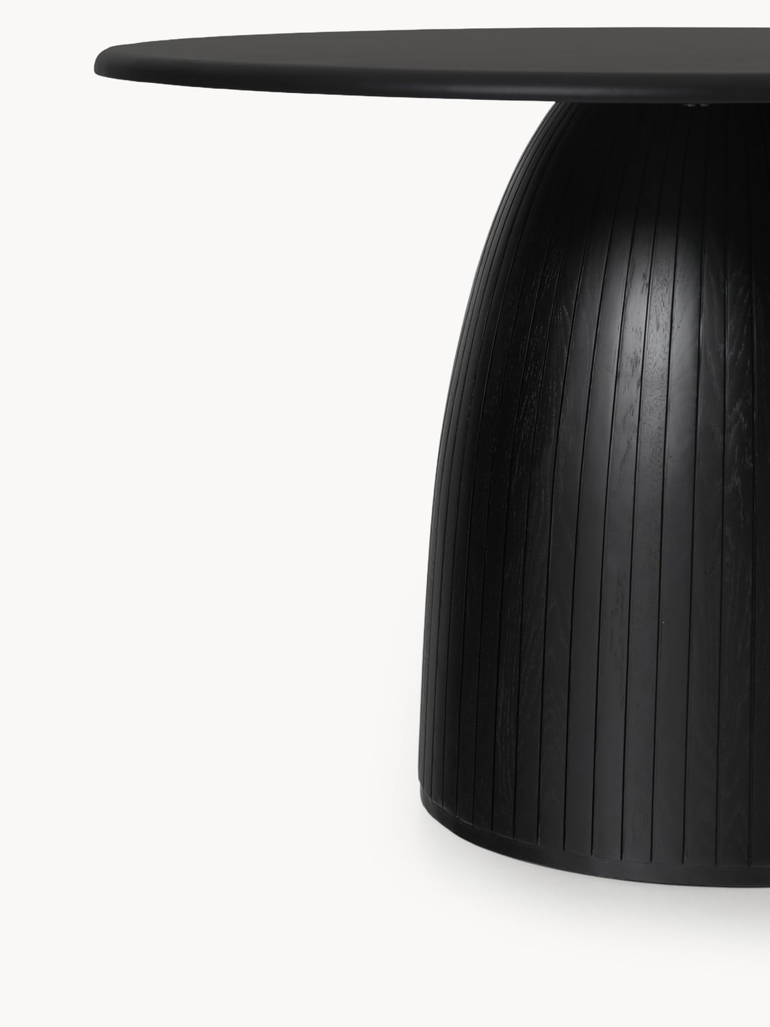 Nelly Round Dining Table with Fluted Structure, in various sizes — Charcoal