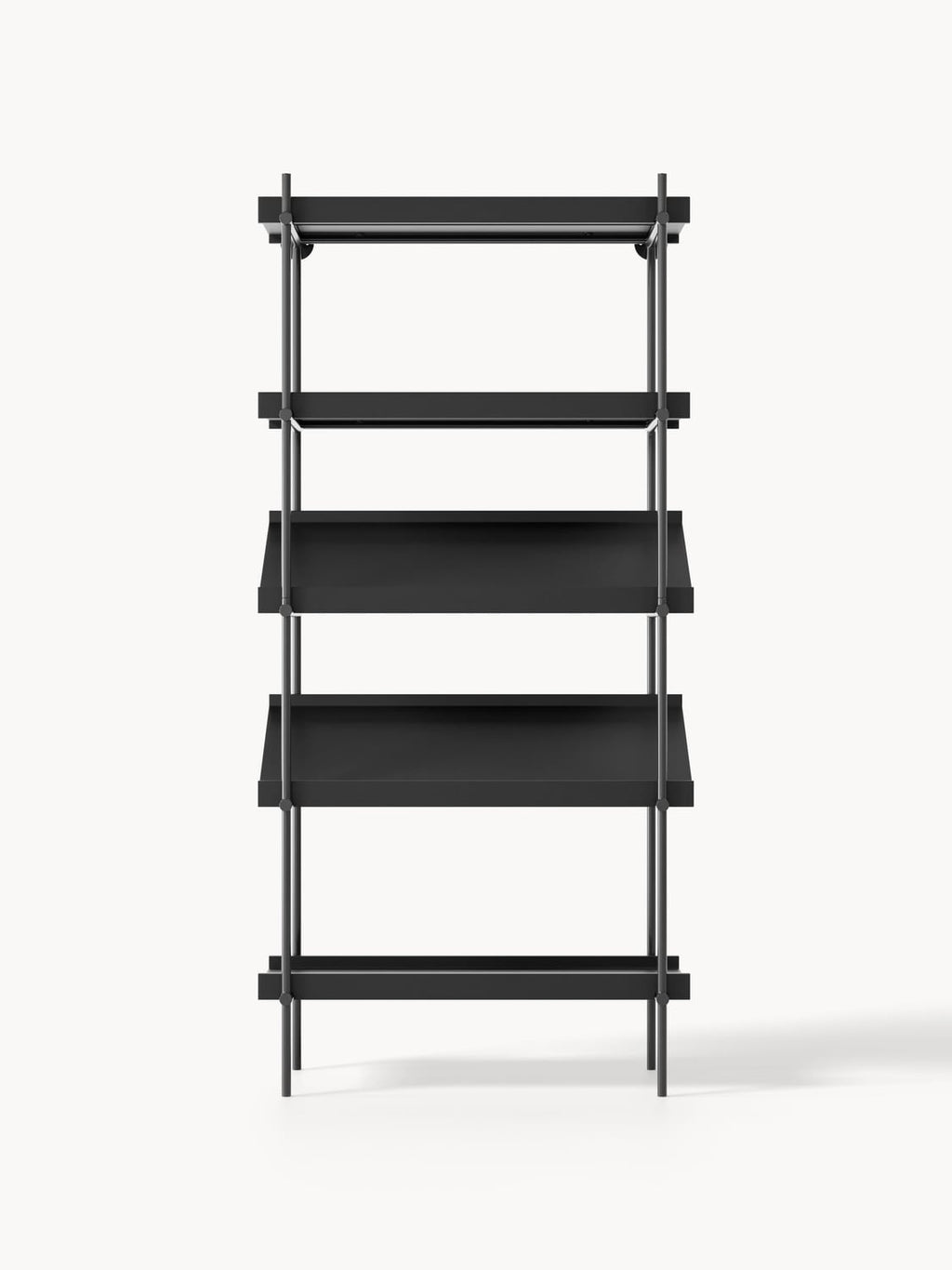 Rio Tall Shelving Unit with Sloped Shelves — Dark Grey