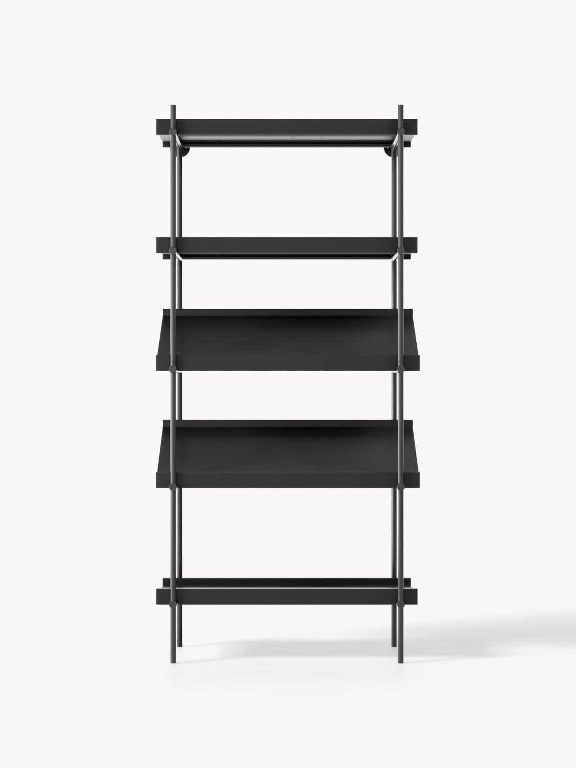 Rio Tall Shelving Unit with Sloped Shelves — Dark Grey