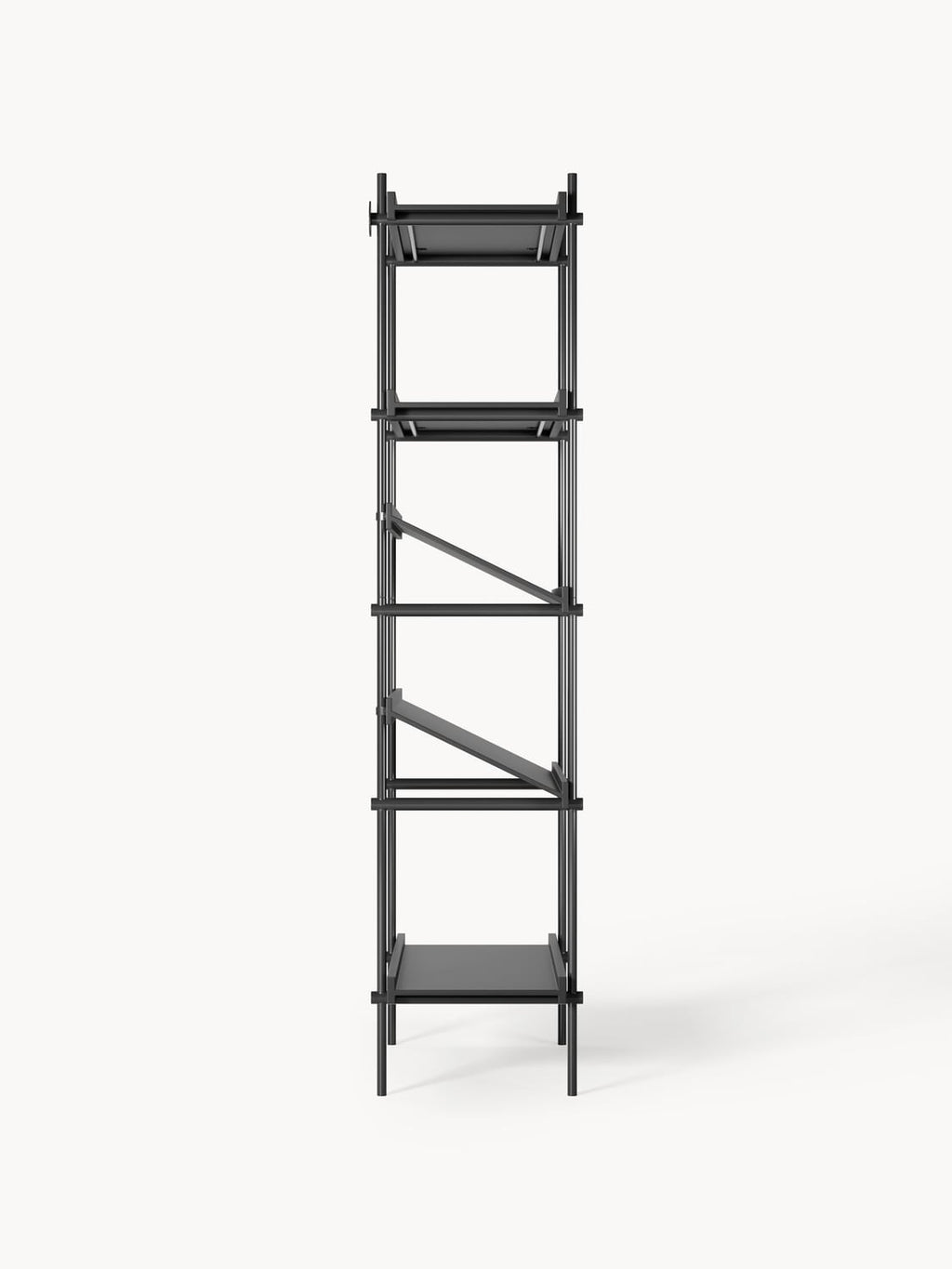 Rio Tall Shelving Unit with Sloped Shelves — Dark Grey