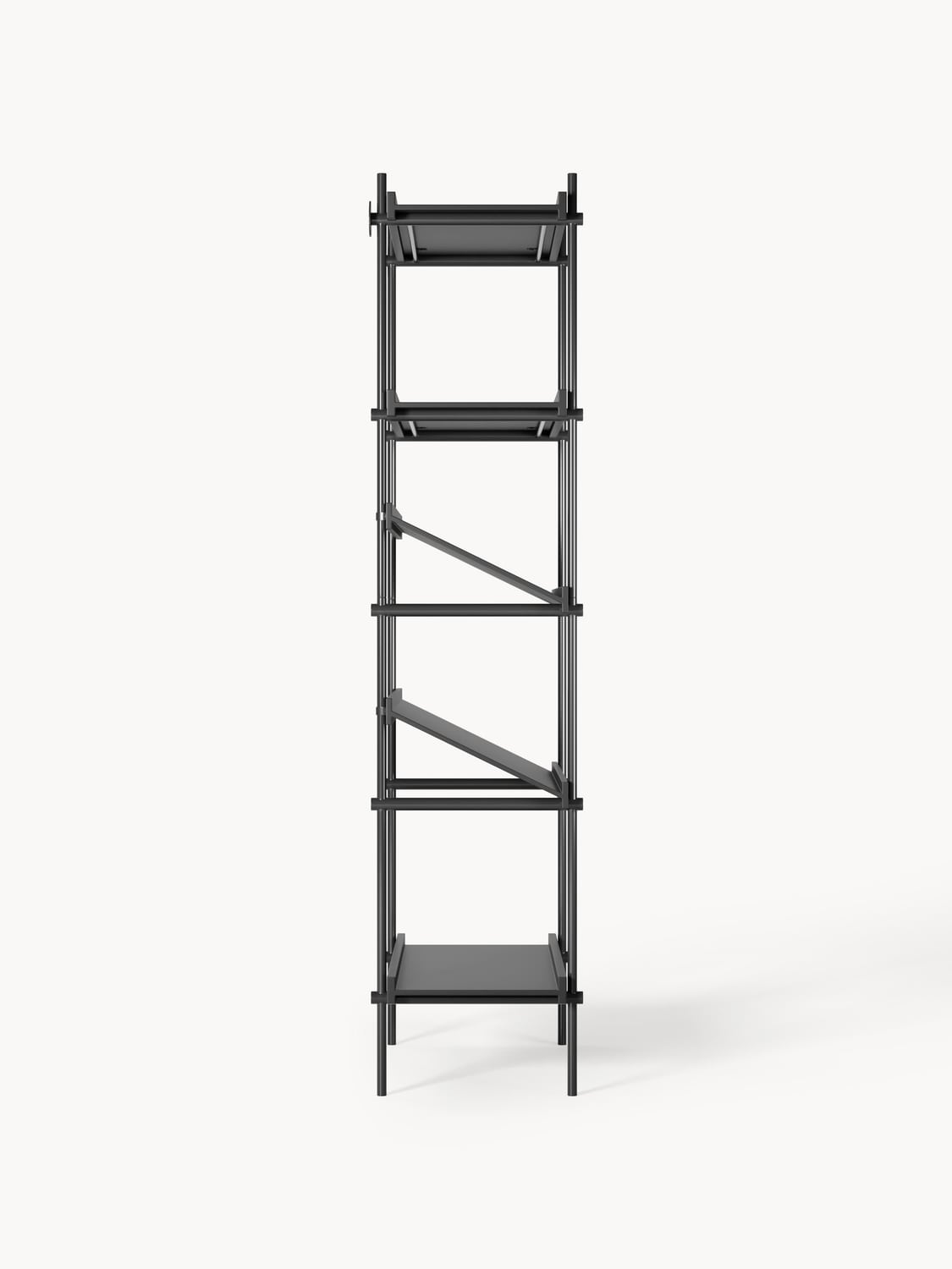 Rio Tall Shelving Unit with Sloped Shelves — Dark Grey