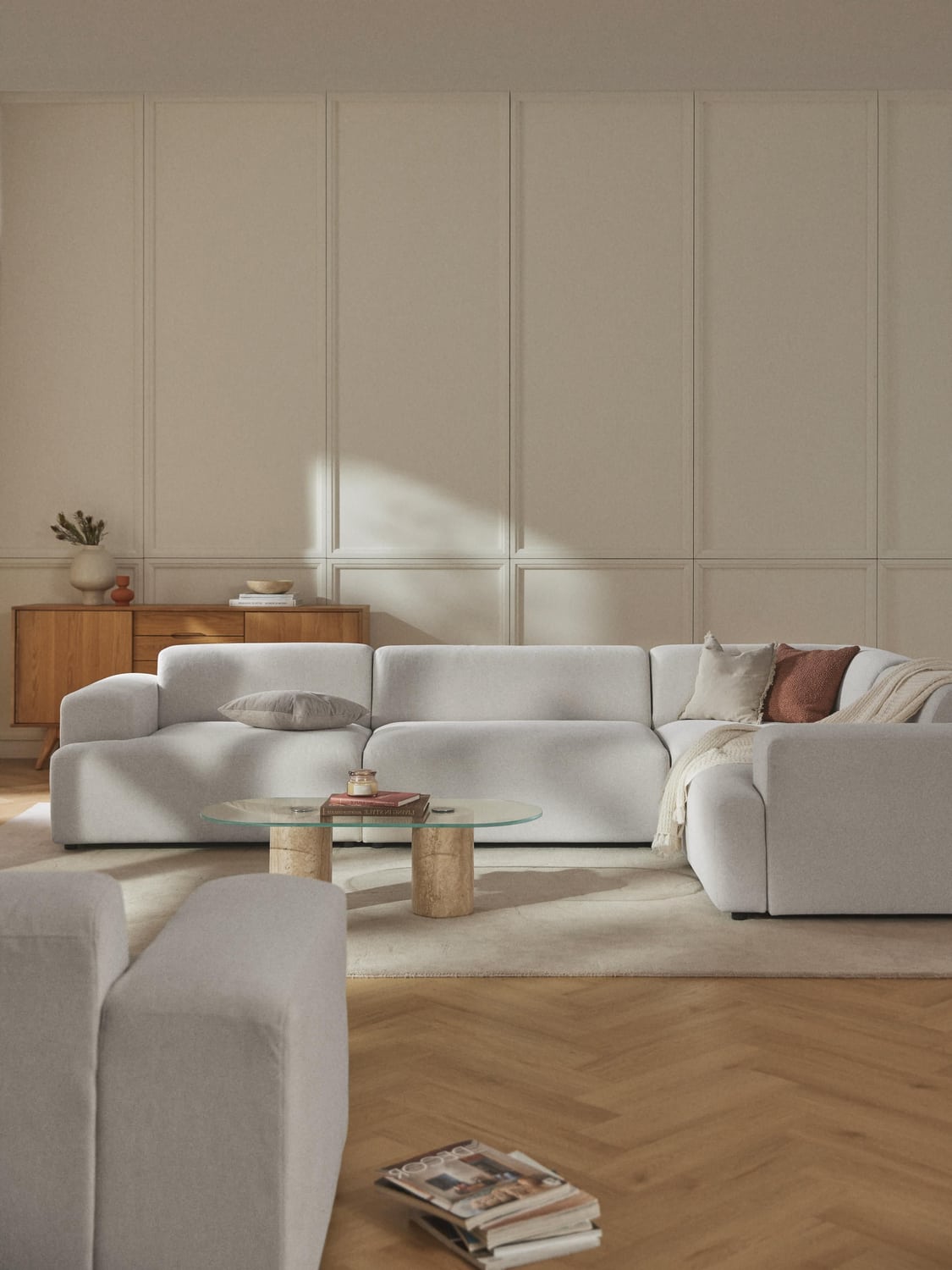 Melva Large Corner Sofa (4-seater) — Lilac