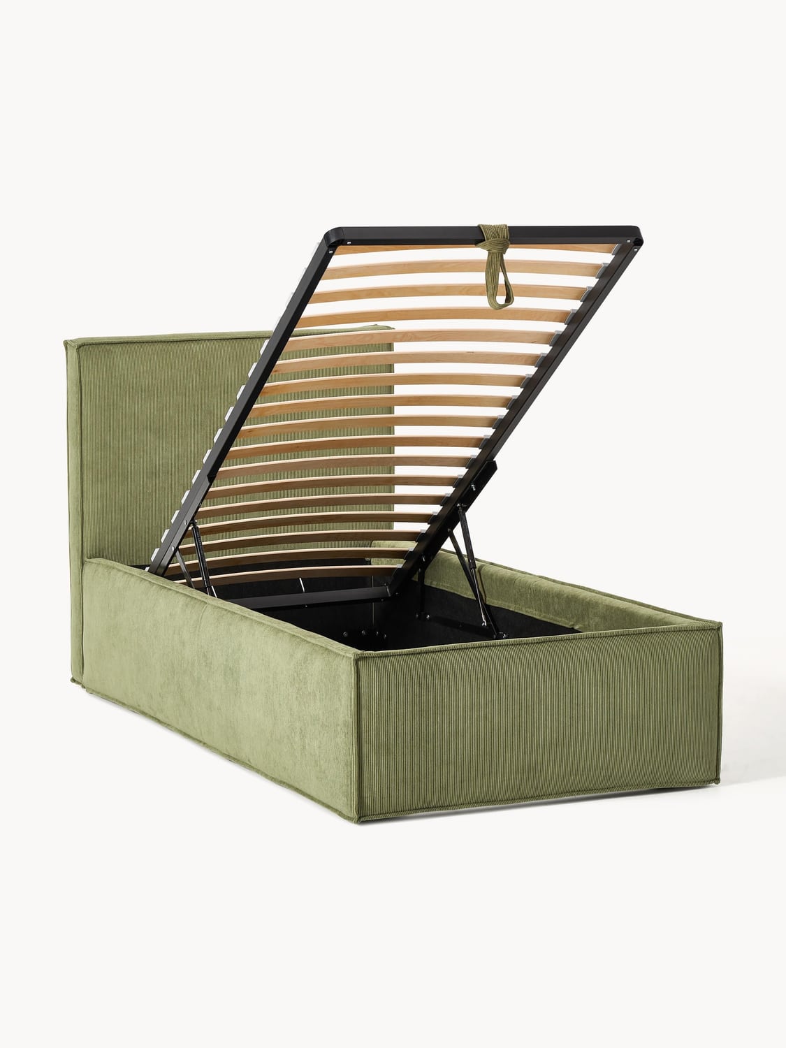 Dream Corduroy-Single Bed with Storage — Sage