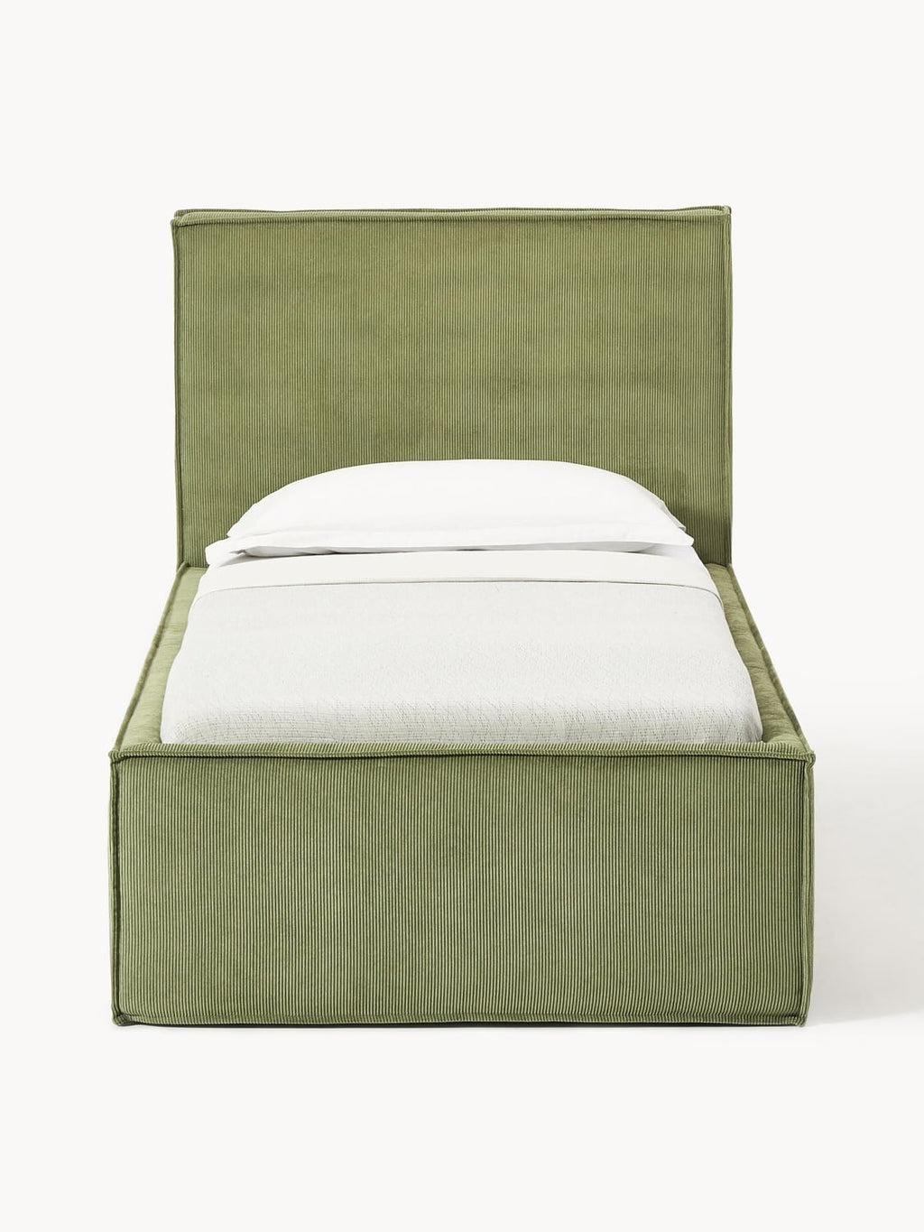 Dream Corduroy-Single Bed with Storage — Sage