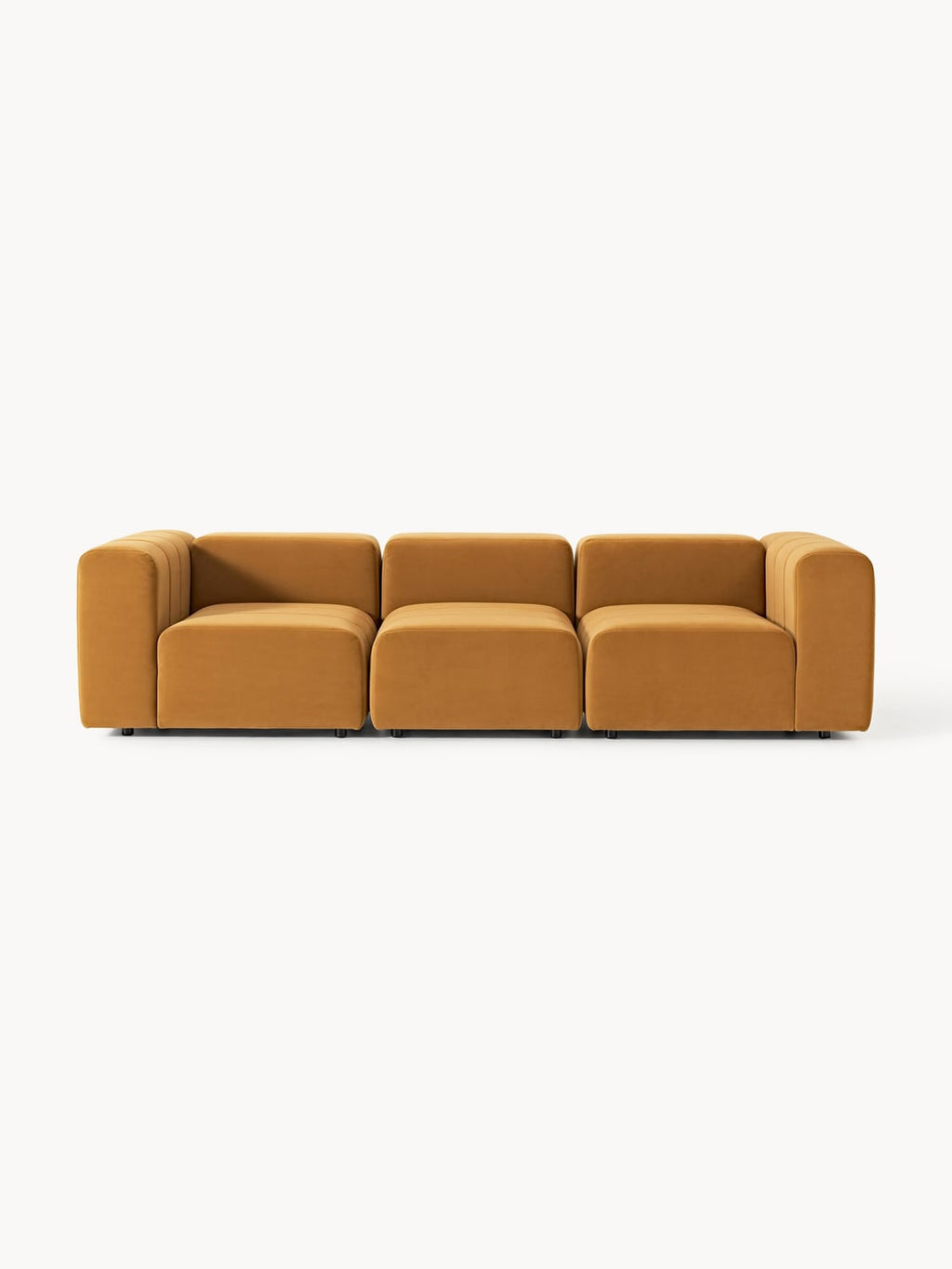 Lena Modular Velvet-Sofa (4-seater) — Ochre