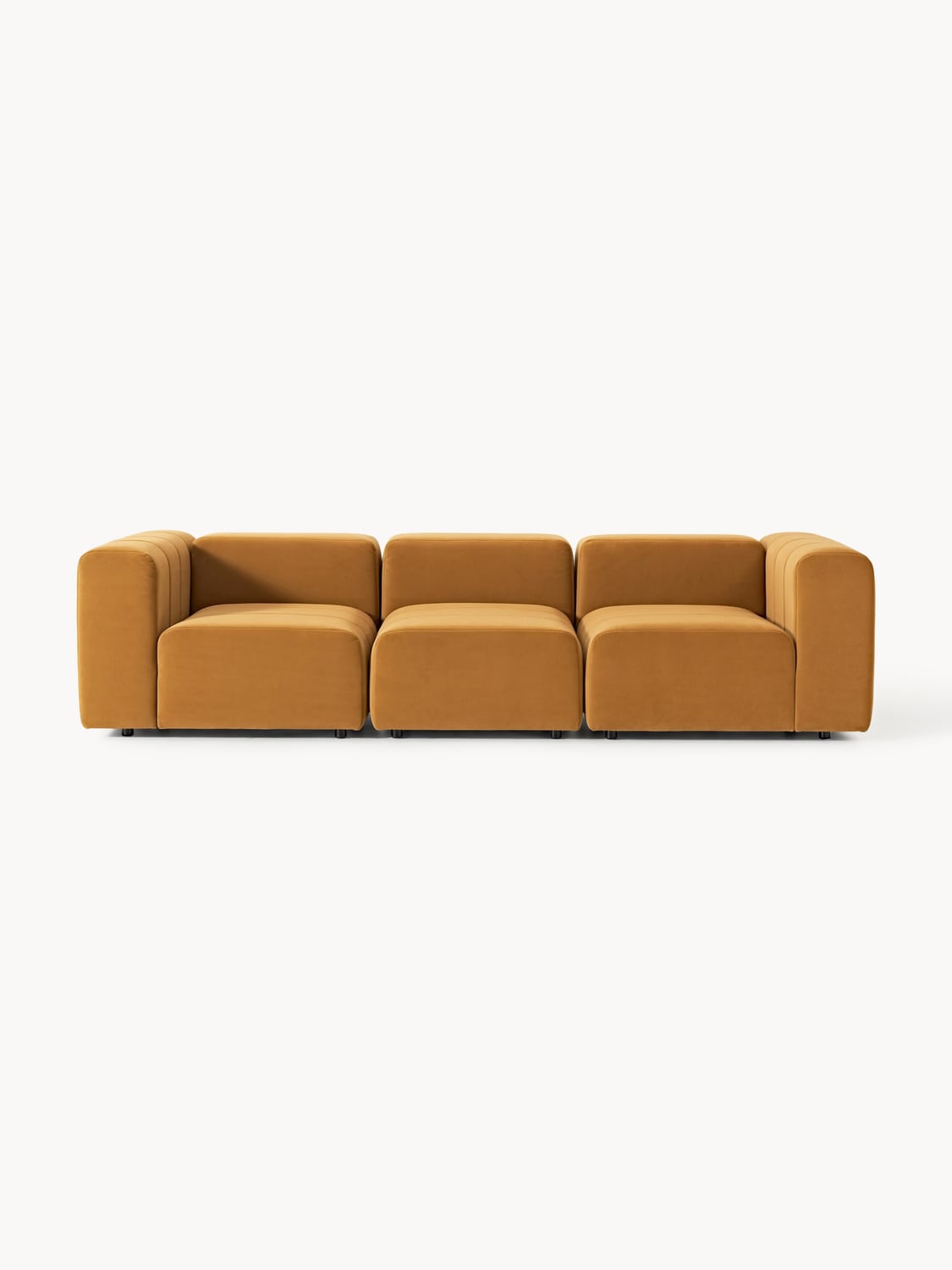 Lena Modular Velvet-Sofa (4-seater) — Ochre