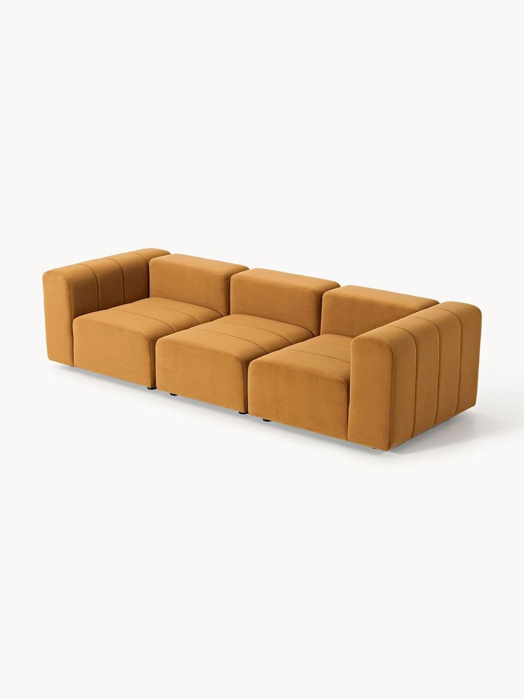 Lena Modular Velvet-Sofa (4-seater) — Ochre
