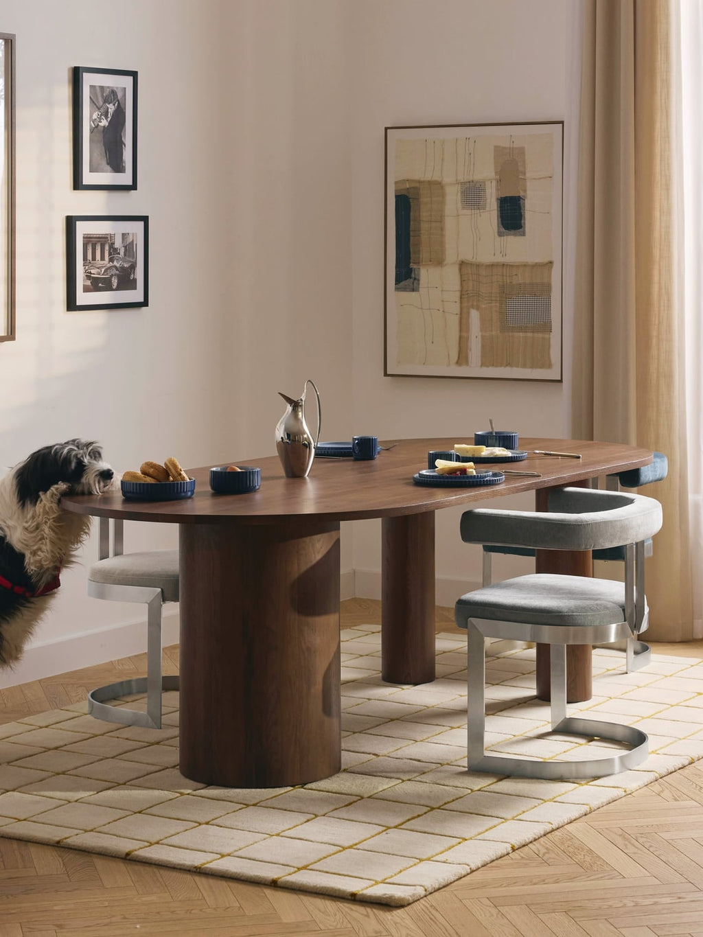 Dunia Oval Dining Table in Oak, in various sizes — Taupe