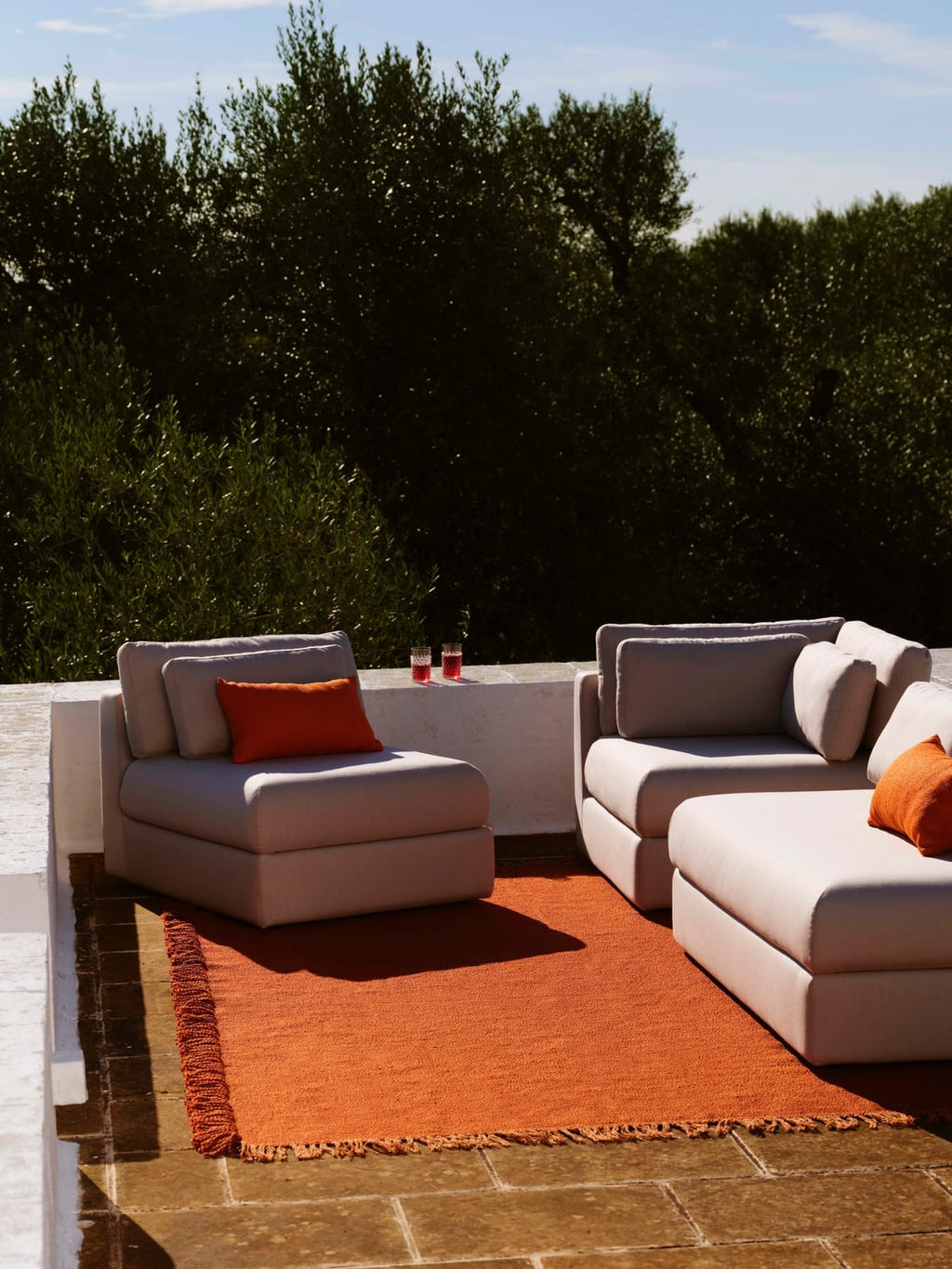 Rabea Modular Garden Lounge Chair — Light Grey