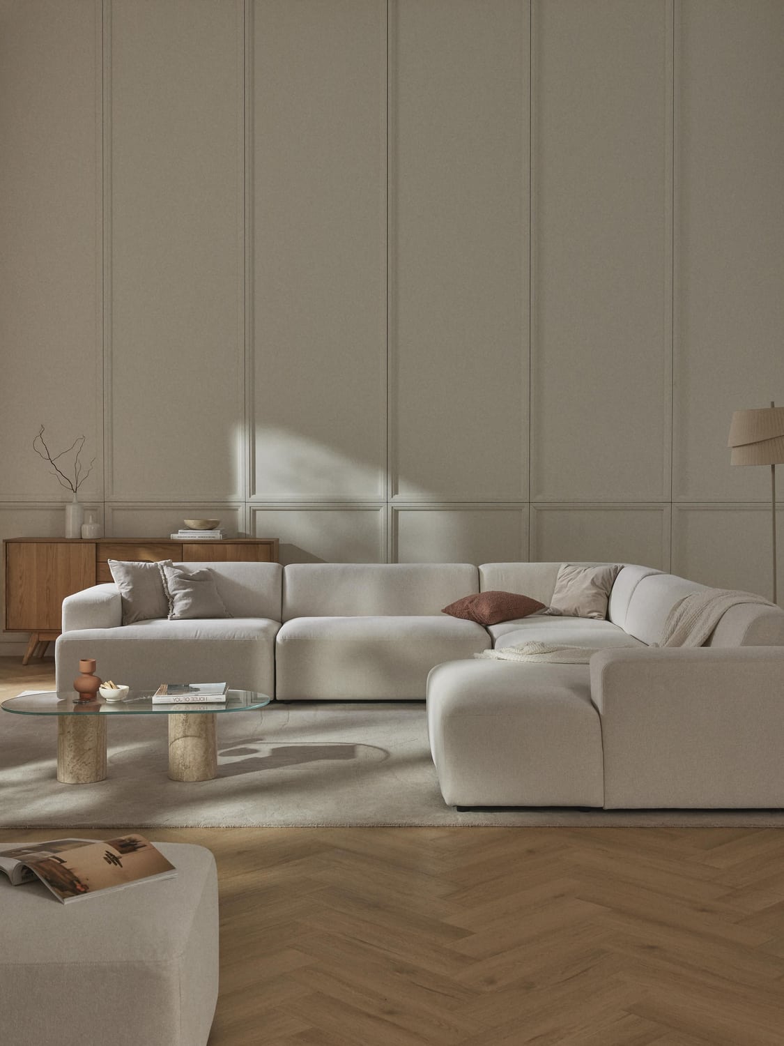 Melva XL Corner Sofa — Off-White