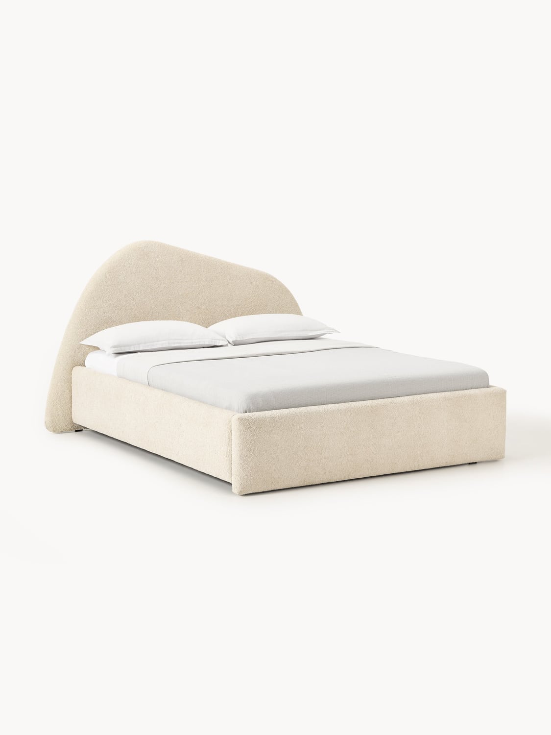Gary Bouclé Upholstered Bed — Blush