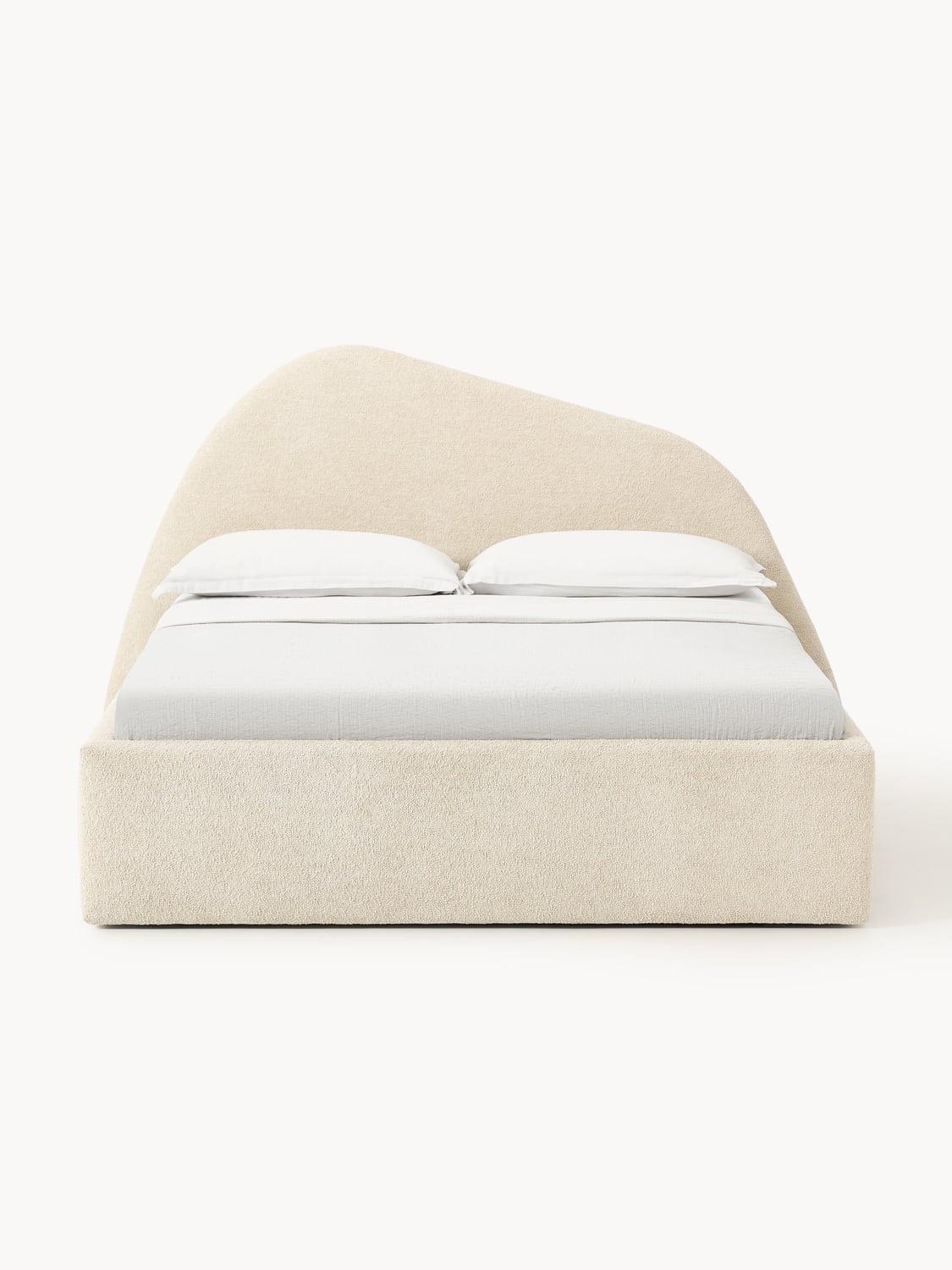 Gary Bouclé Upholstered Bed — Blush