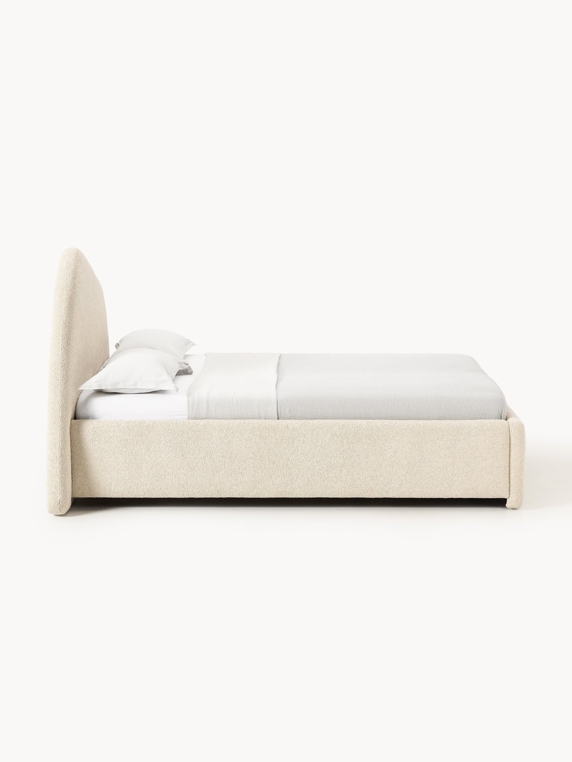 Gary Bouclé Upholstered Bed — Blush