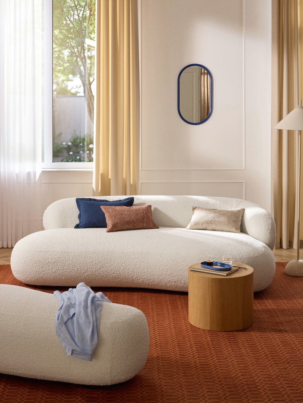 Alba Bouclé Sofa (3-seater) — Off-White