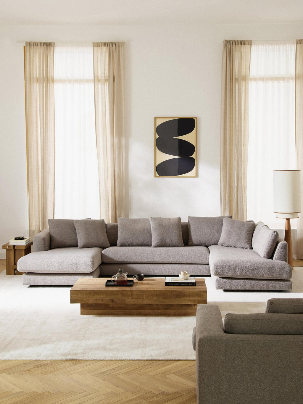 Tribeca XL Bouclé Sofa — Grey