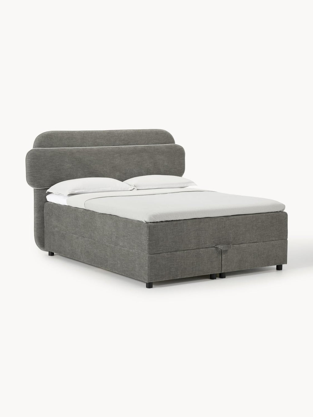 Enrica Box-Spring Bed with Storage — Mushroom