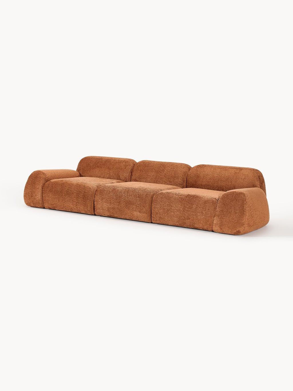 Wolke Modular Teddy Bouclé Sofa (4-seater) — Olive