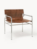 Dion Leather-Armchair — Warm Grey