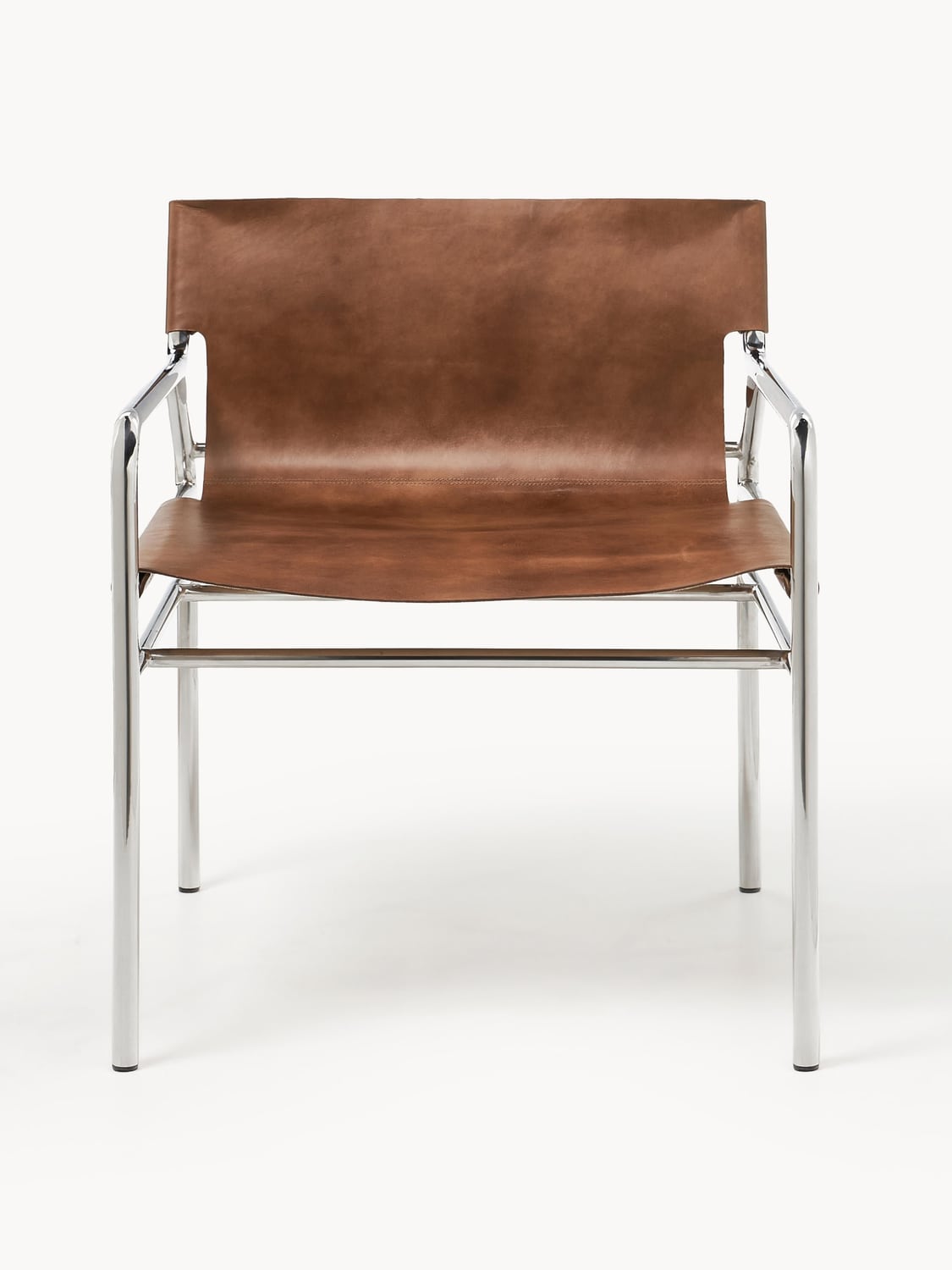 Dion Leather-Armchair — Warm Grey
