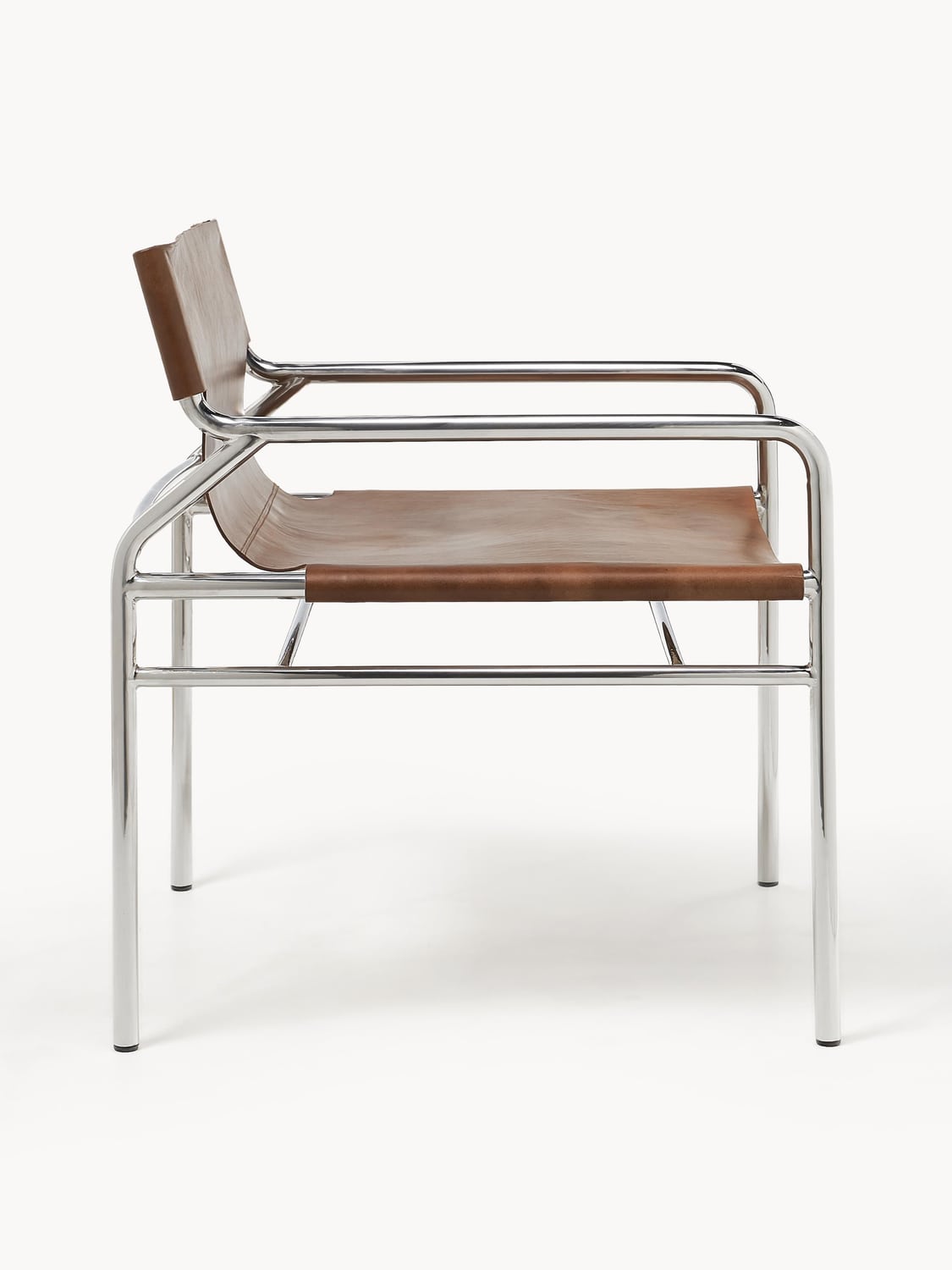 Dion Leather-Armchair — Warm Grey
