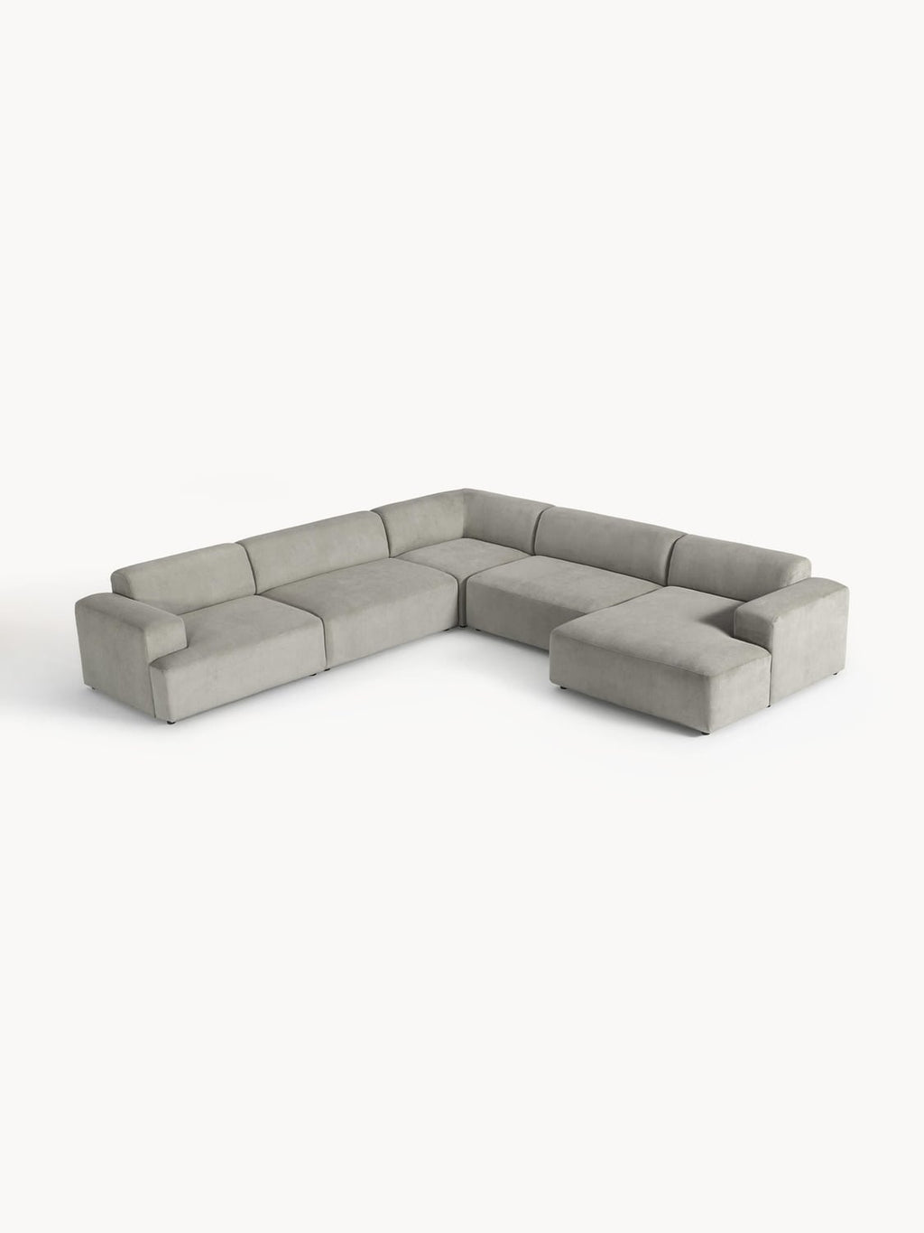 Melva XL Corduroy Corner Sofa — Grey