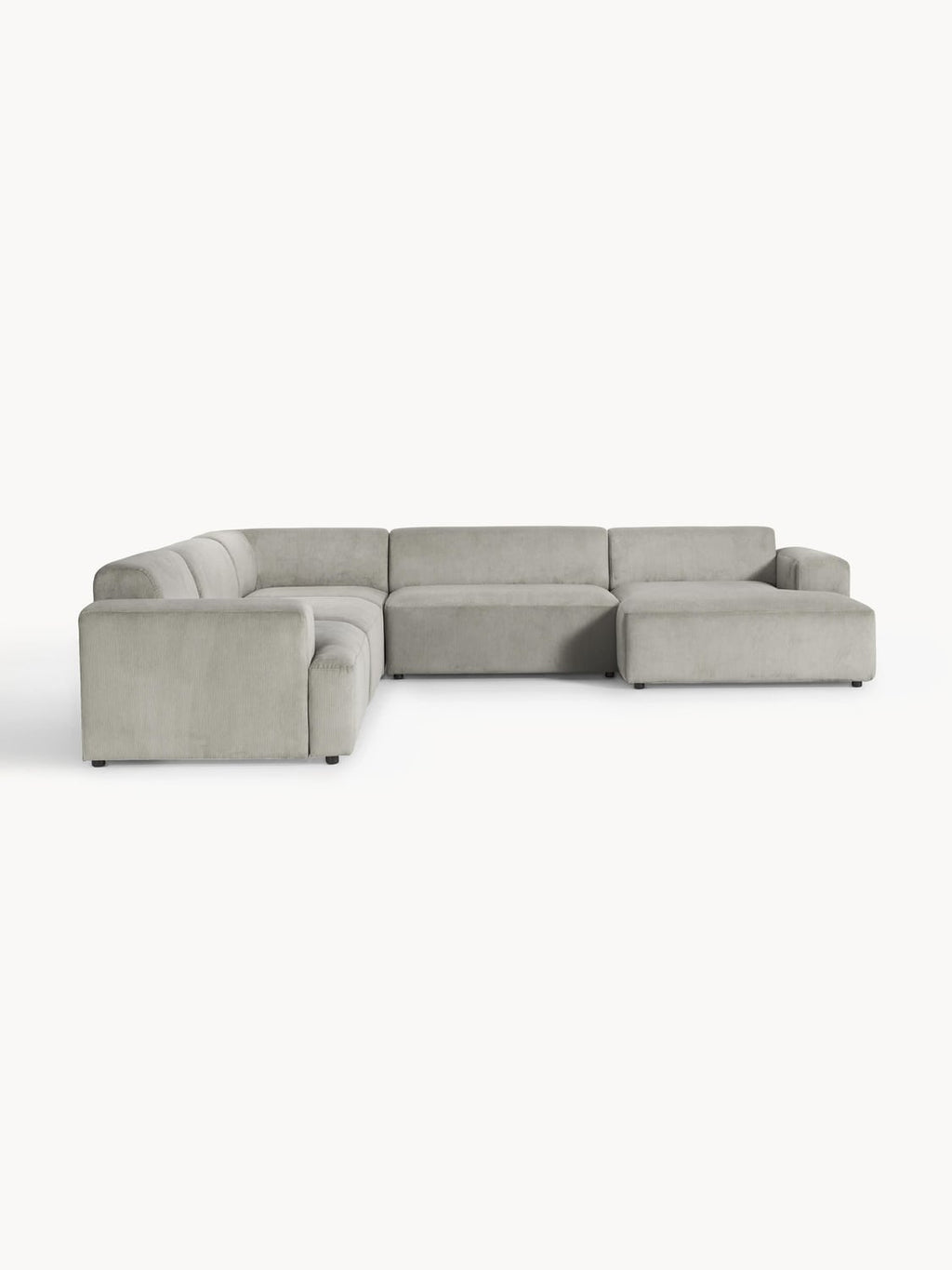Melva XL Corduroy Corner Sofa — Grey