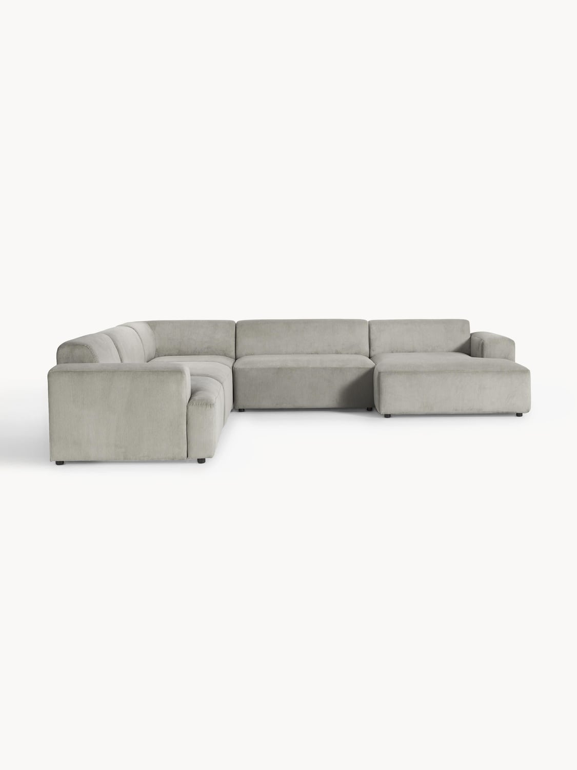Melva XL Corduroy Corner Sofa — Grey