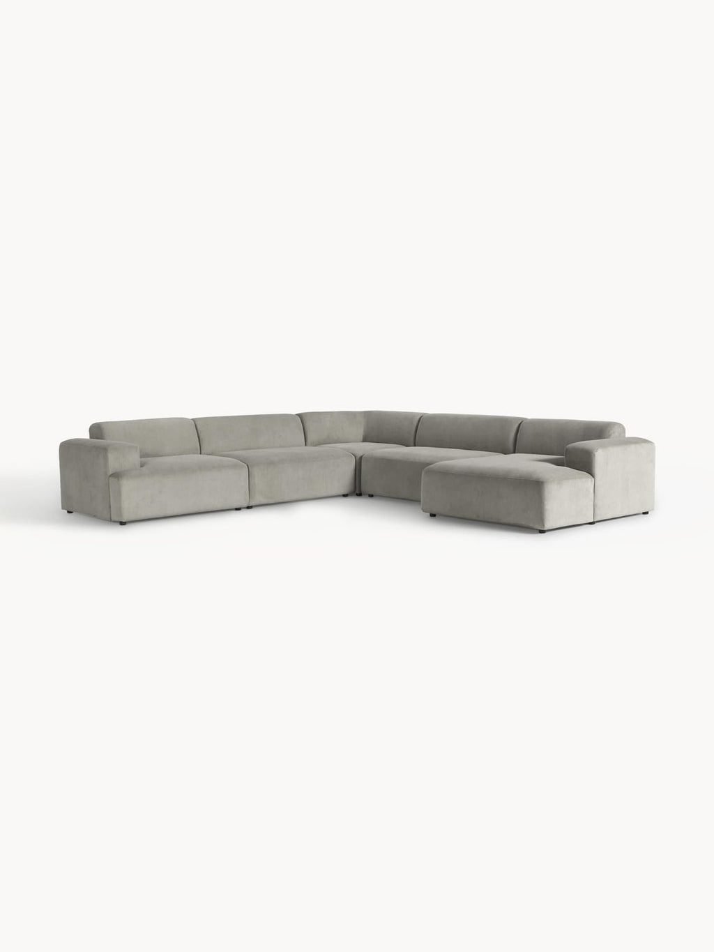 Melva XL Corduroy Corner Sofa — Grey