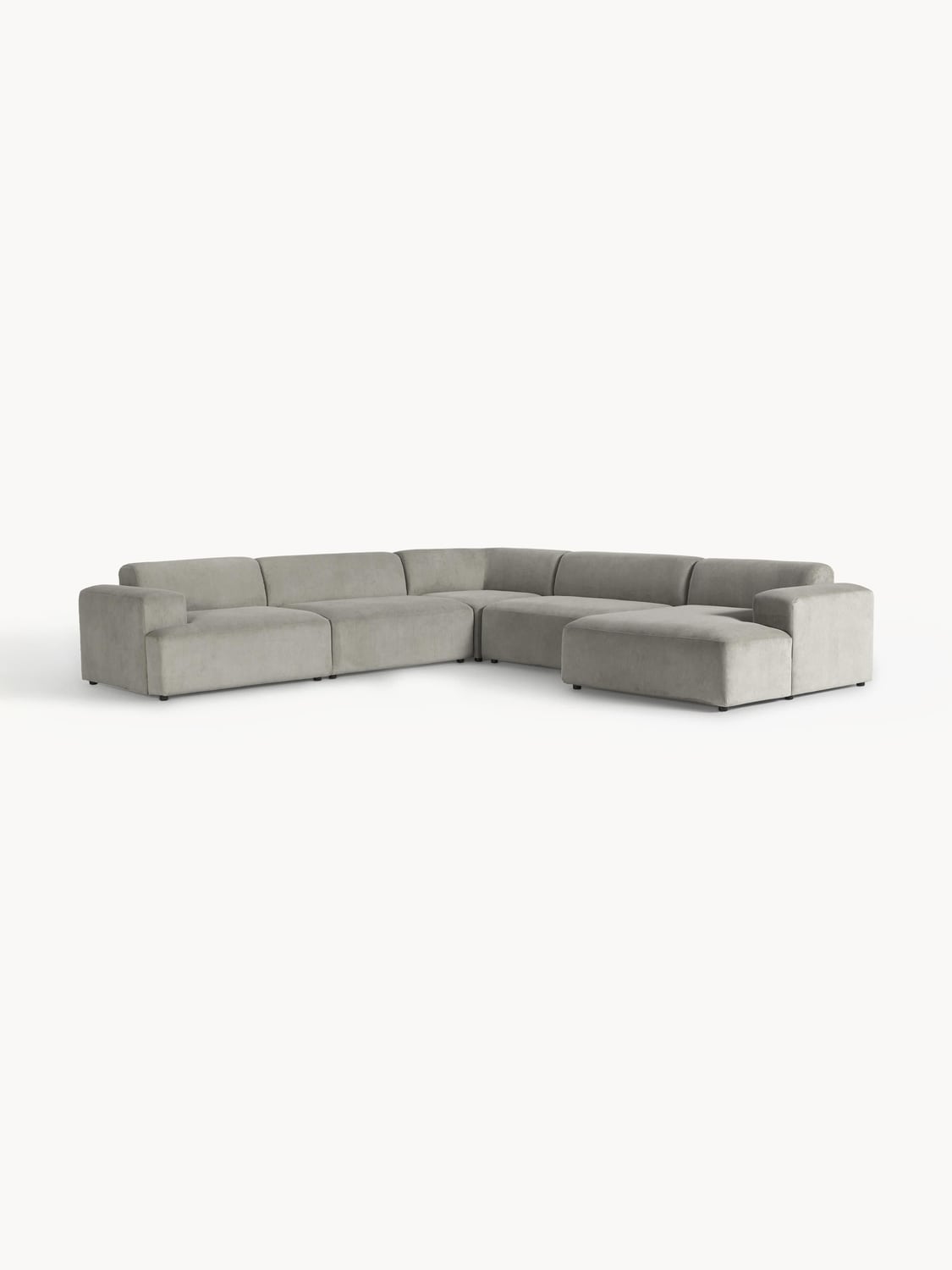 Melva XL Corduroy Corner Sofa — Grey