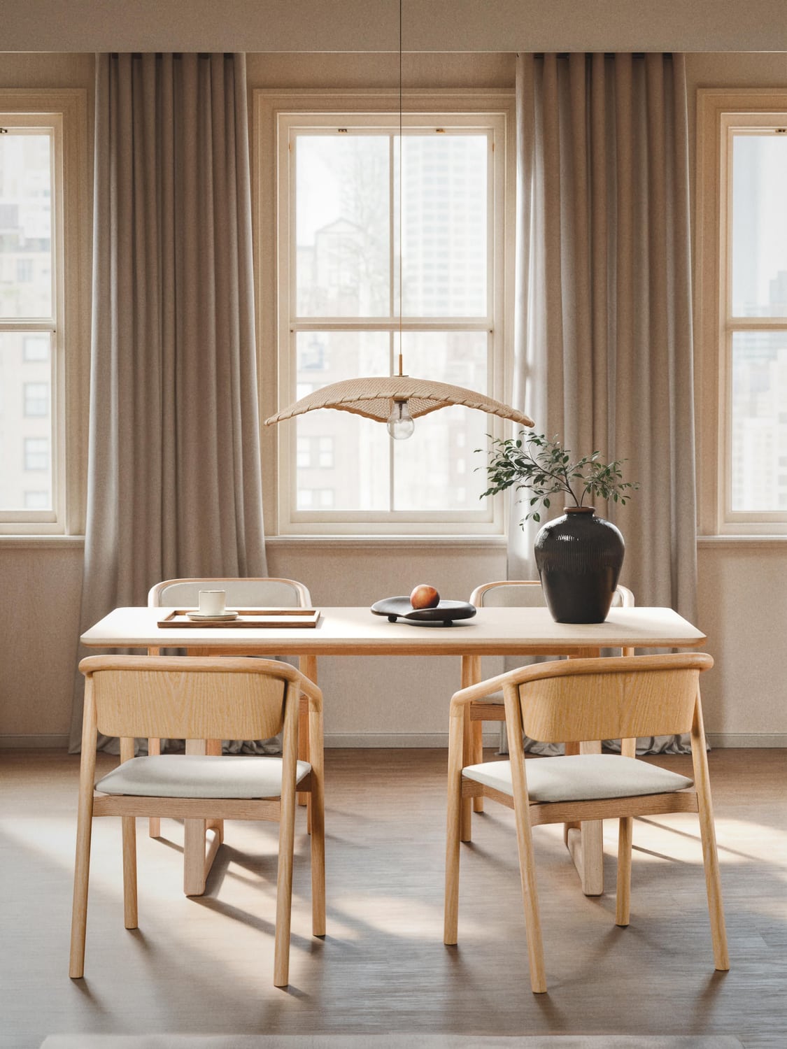 Nik Dining Table in Oak, in various sizes — Sand