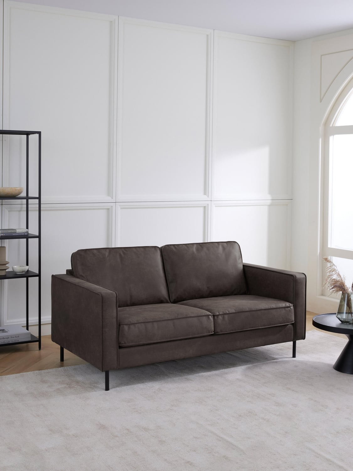 Hunter Leather-Sofa (2-seater) — Anthracite