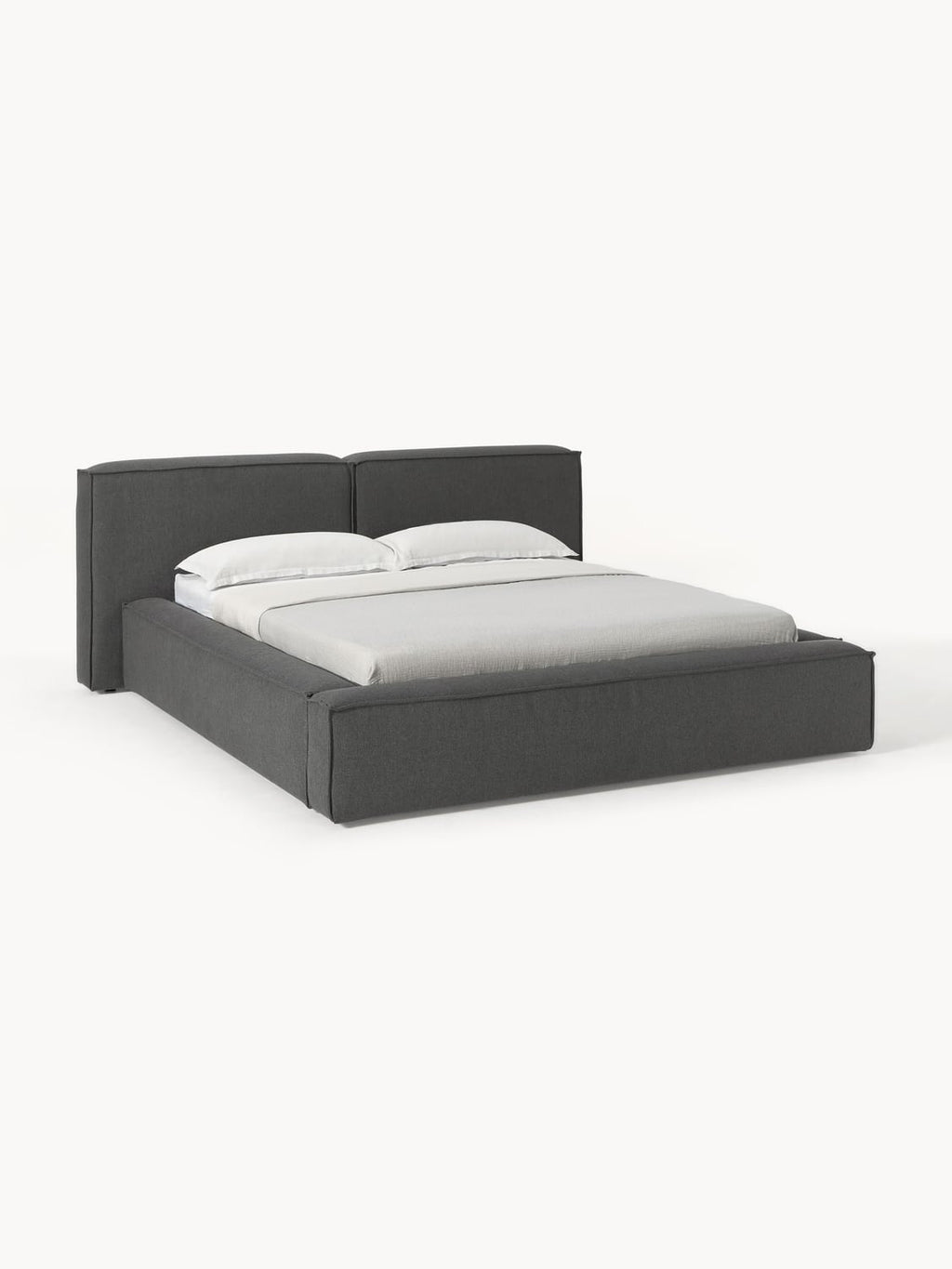 Lennon Upholstered Bed with Storage — Taupe