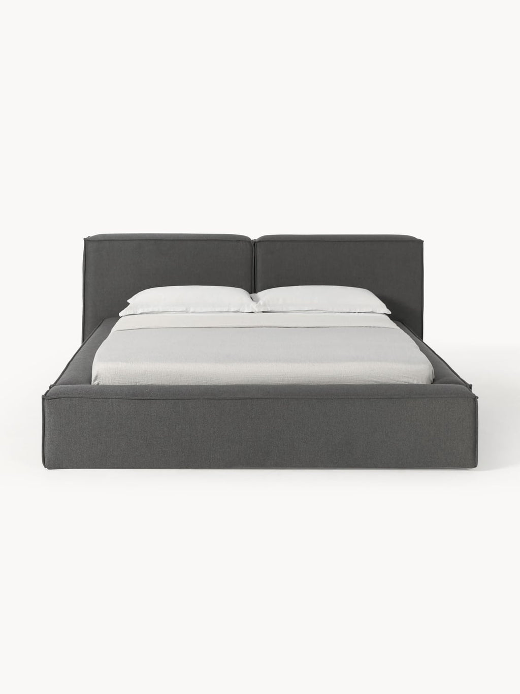 Lennon Upholstered Bed with Storage — Taupe