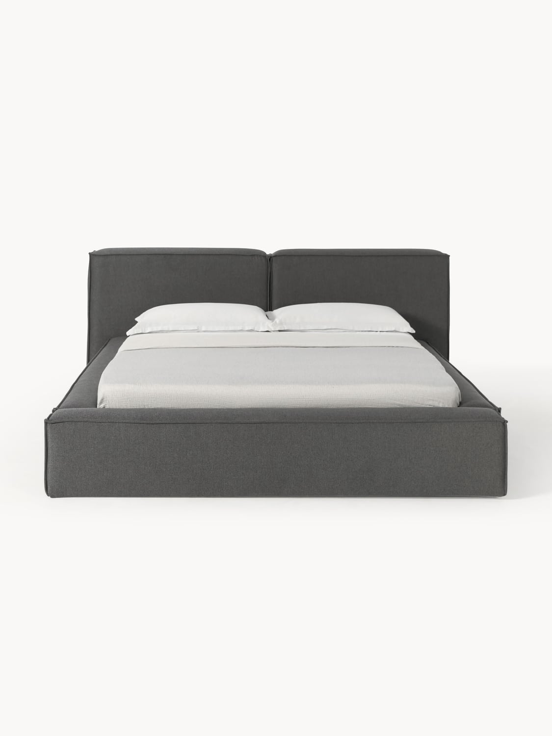 Lennon Upholstered Bed with Storage — Taupe