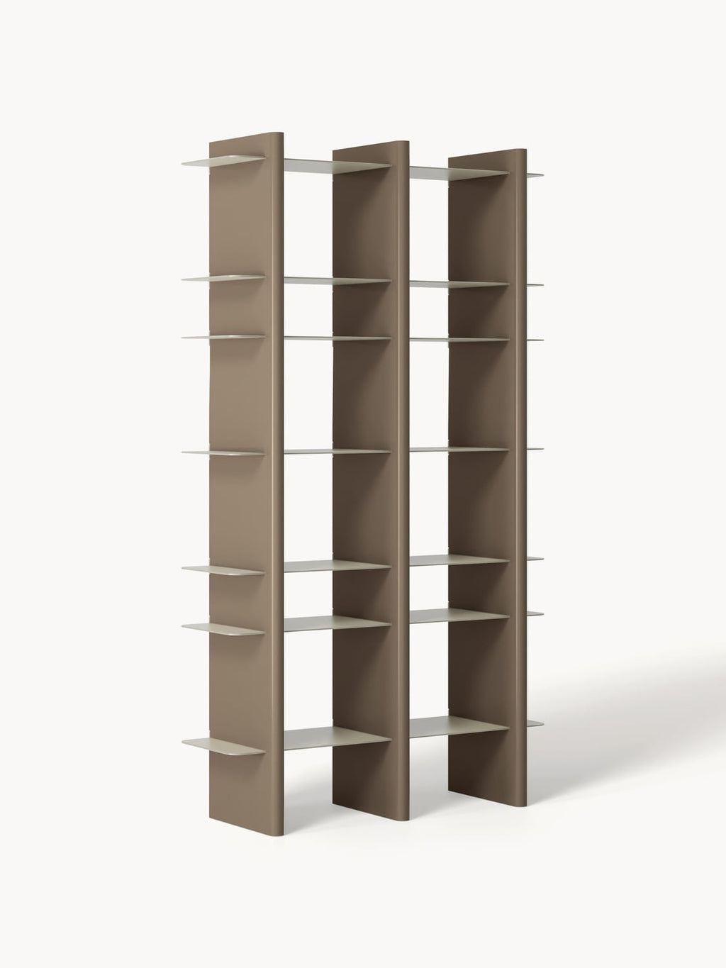 Rami Tall Shelving Unit with Metal Elements — Dark Grey